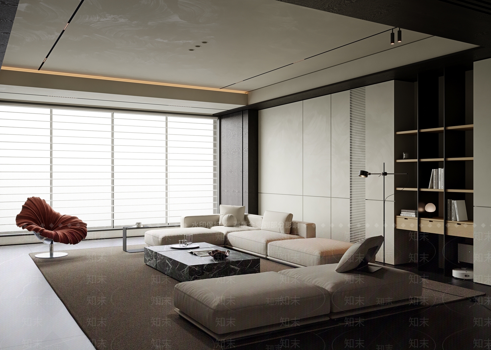 现代家居客厅SU模型下载【ID:1222160445】