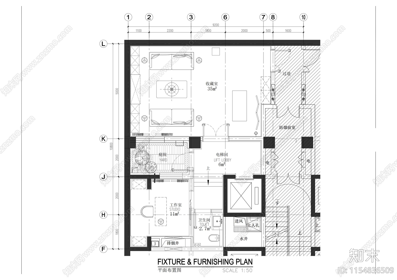 北京上叠别墅室内cad施工图下载【ID:1154836509】