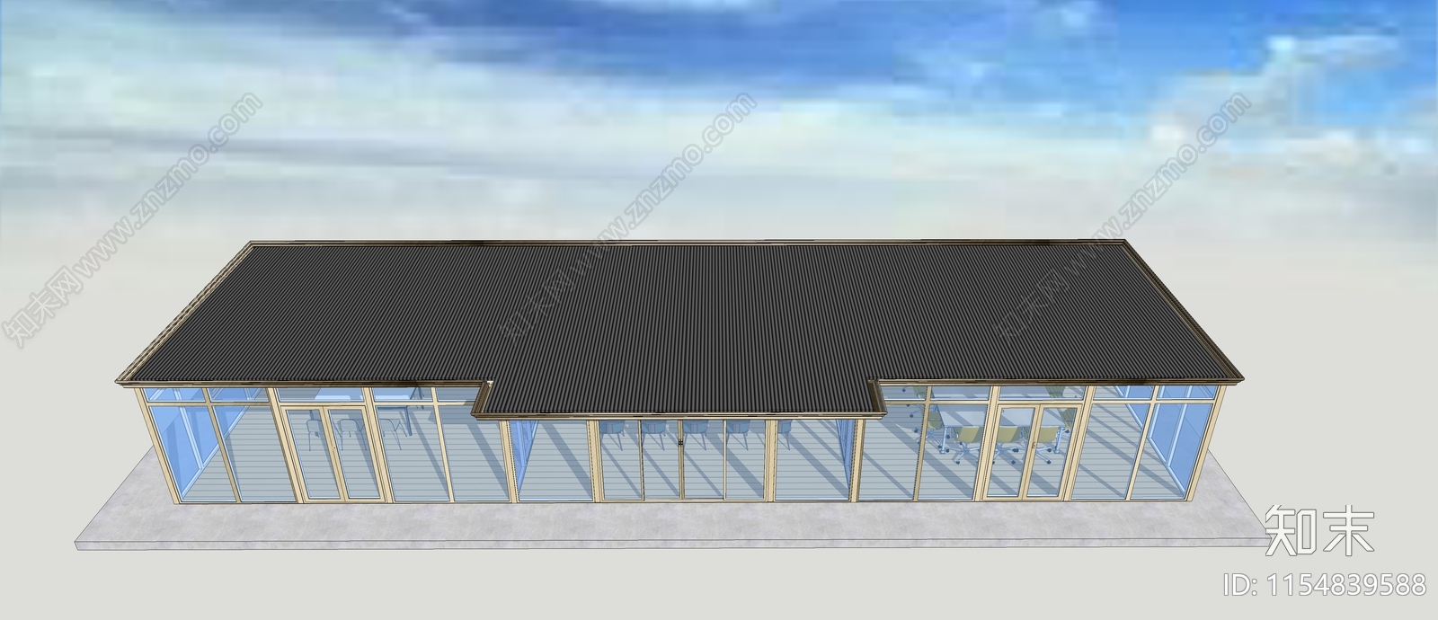 现代大型独立造型阳光房SU模型下载【ID:1154839588】