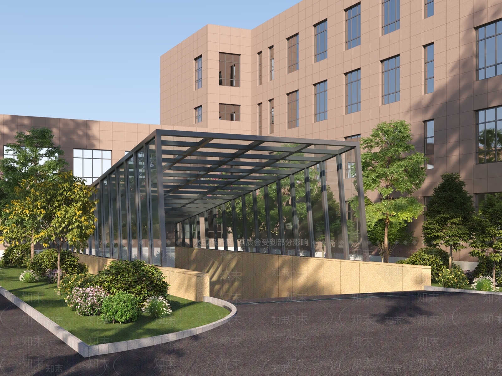 现代钢结构车库入口3D模型下载【ID:1154842069】