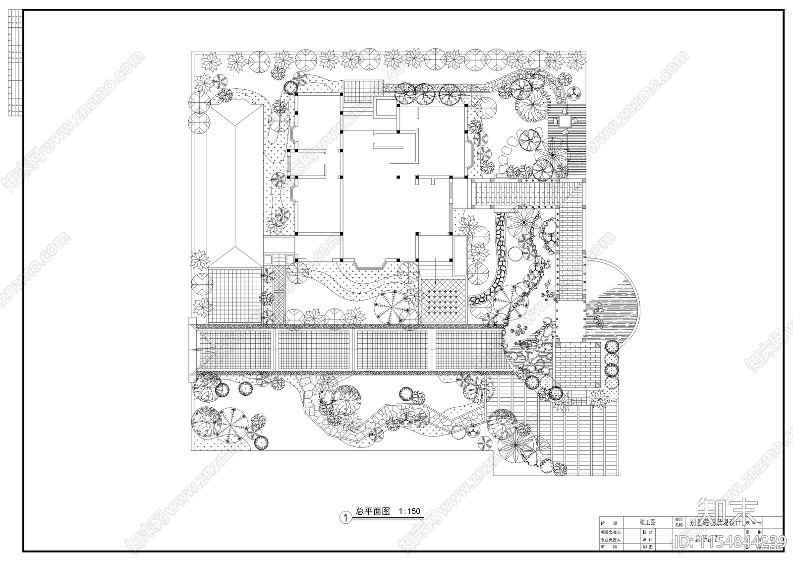 民宿庭院cad施工图下载【ID:1154844239】