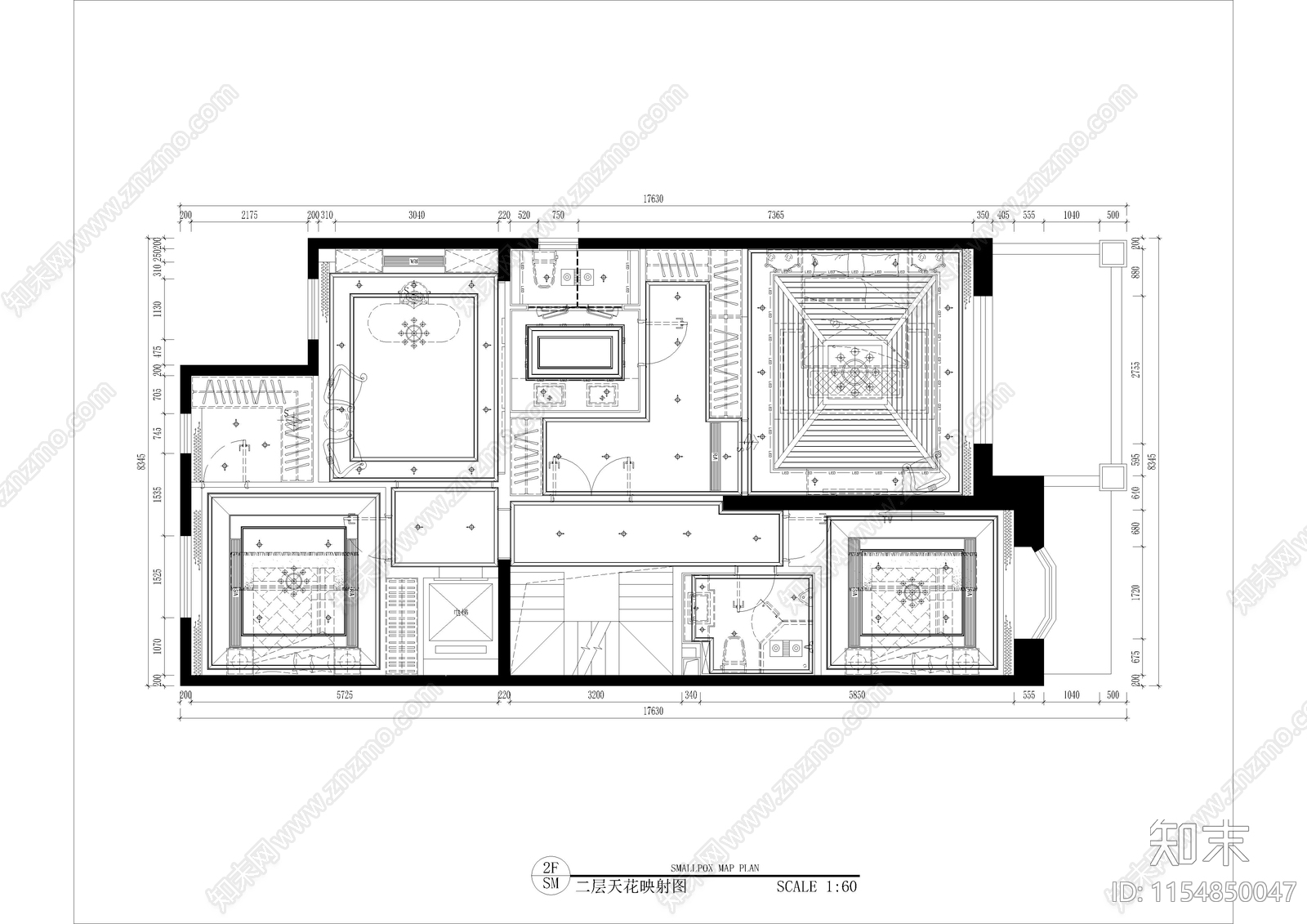 欧式豪宅别墅室内装修cad施工图下载【ID:1154850047】