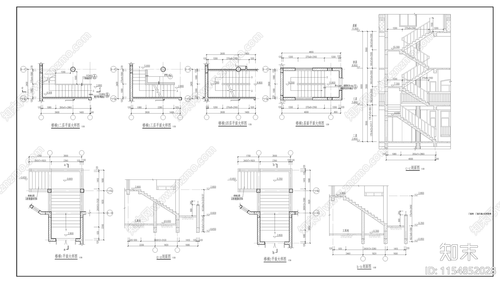 联排住宅建施图cad施工图下载【ID:1154852028】