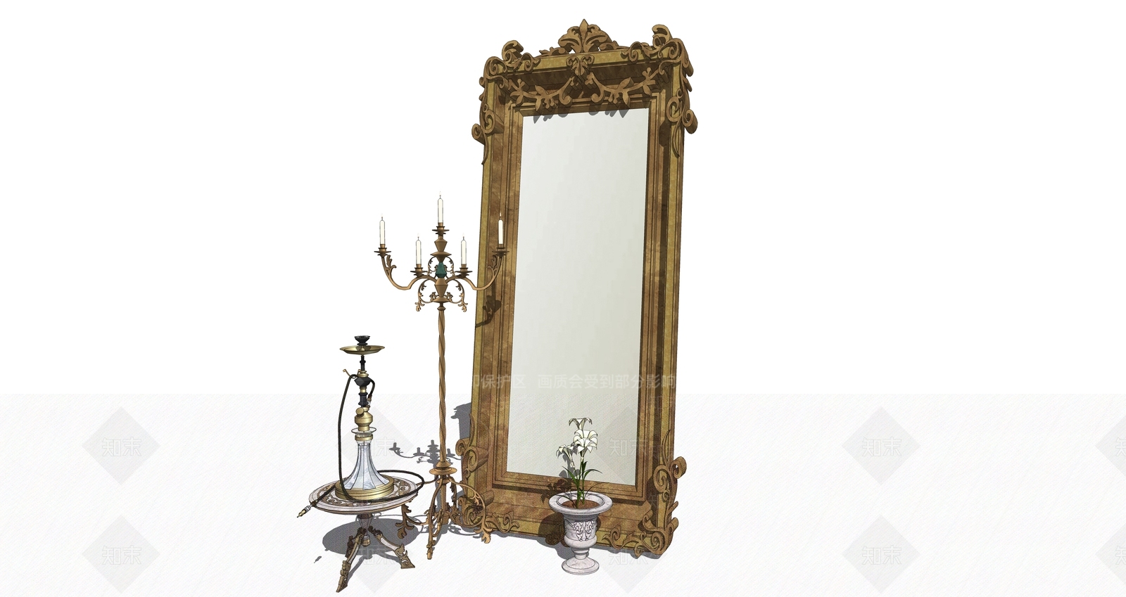 欧式镜子SU模型下载【ID:1154853003】