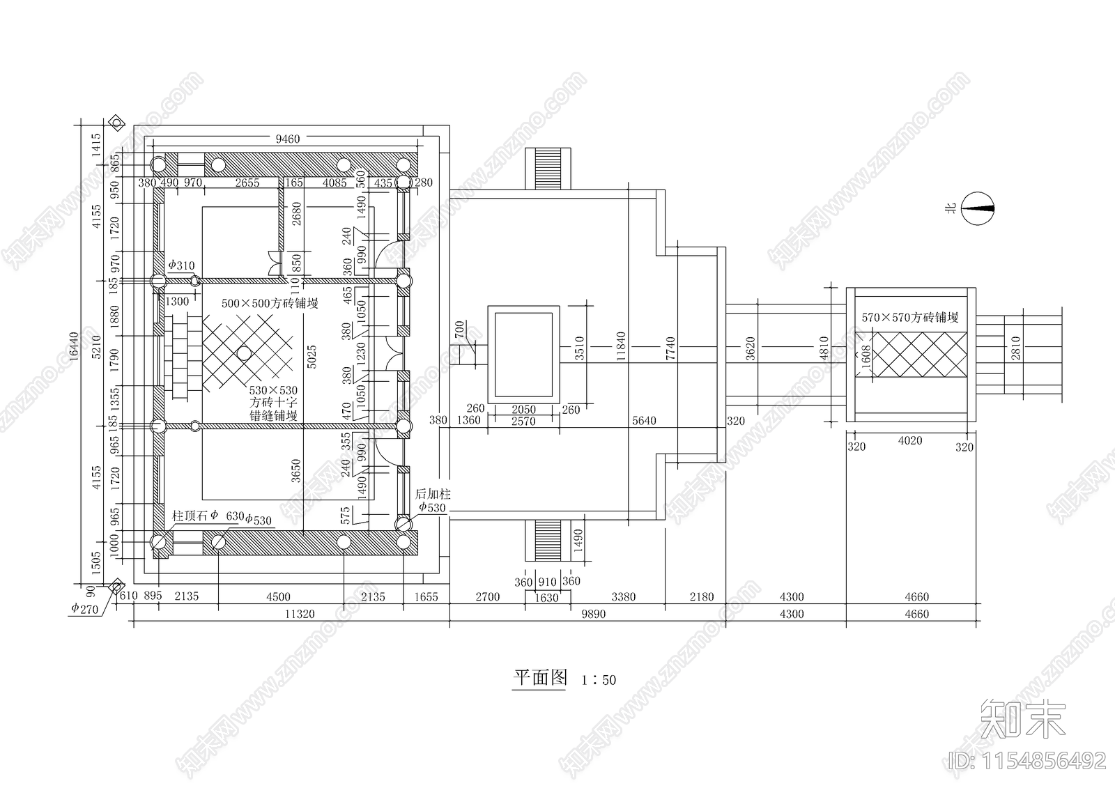 殿阁古建筑cad施工图下载【ID:1154856492】