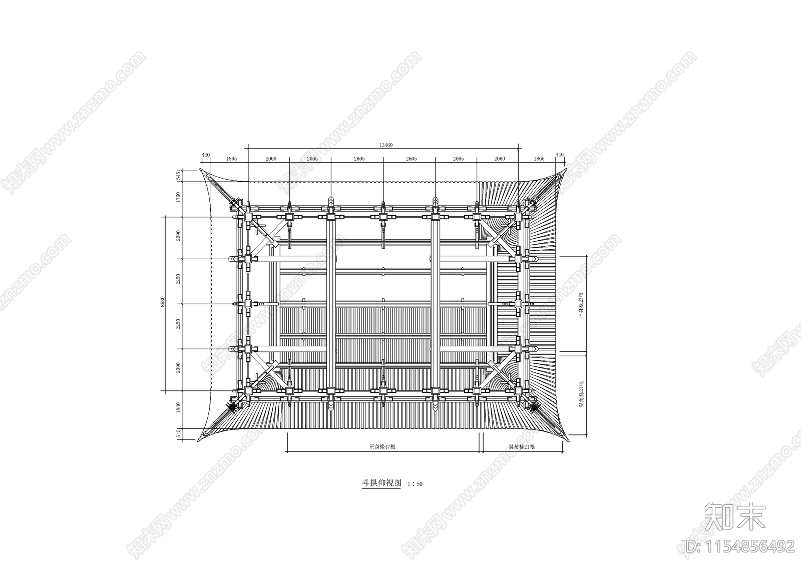 殿阁古建筑cad施工图下载【ID:1154856492】