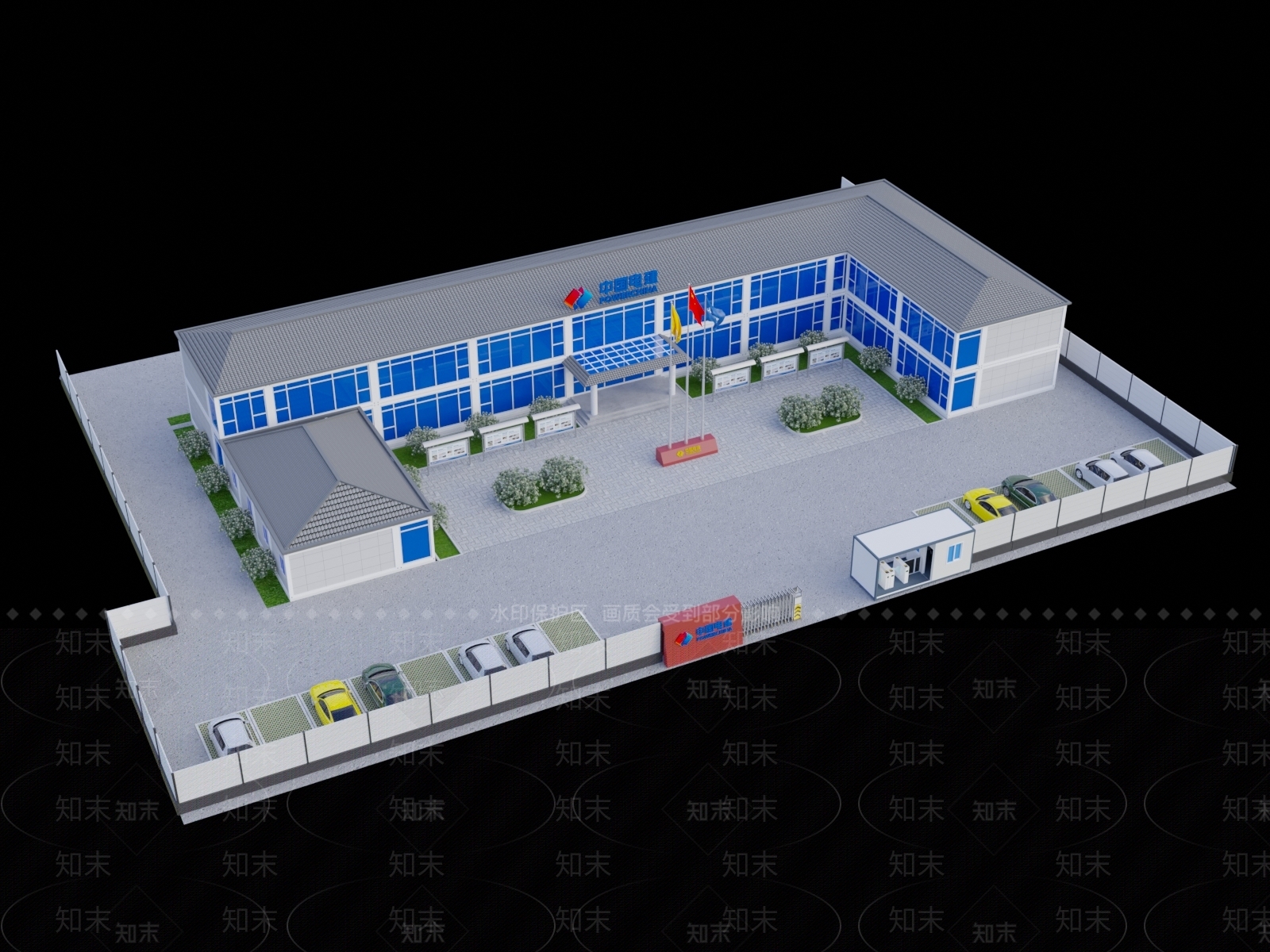 现代中国电建建筑3D模型下载【ID:1154856455】