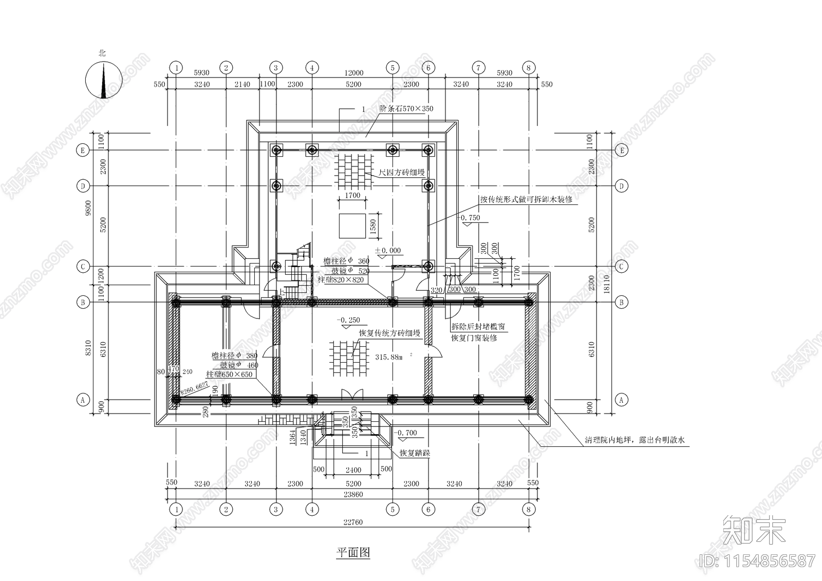 殿阁古建筑cad施工图下载【ID:1154856587】