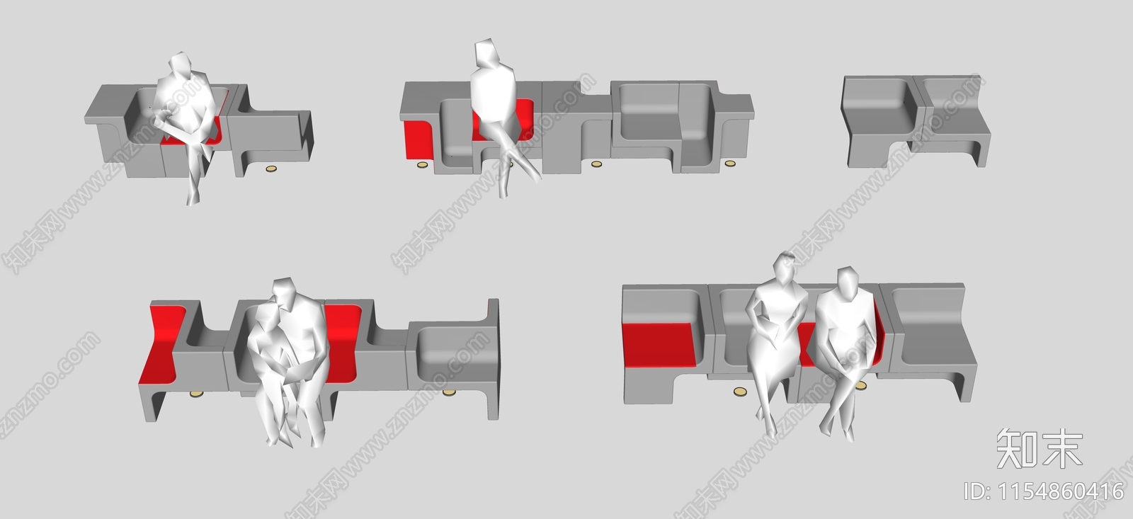 现代模块化景观座椅SU模型下载【ID:1154860416】