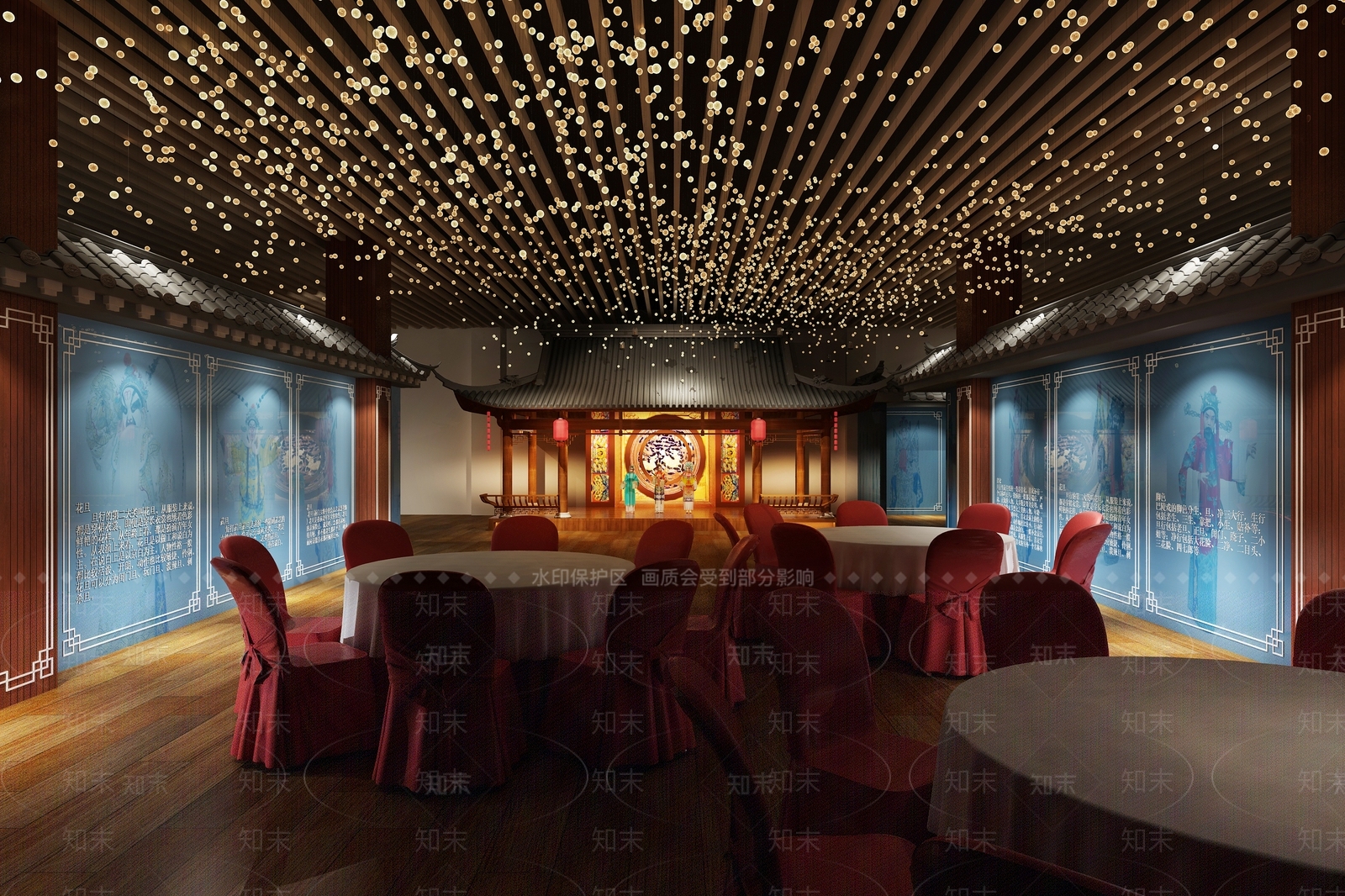 新中式戏曲主题餐厅3D模型下载【ID:1154863264】