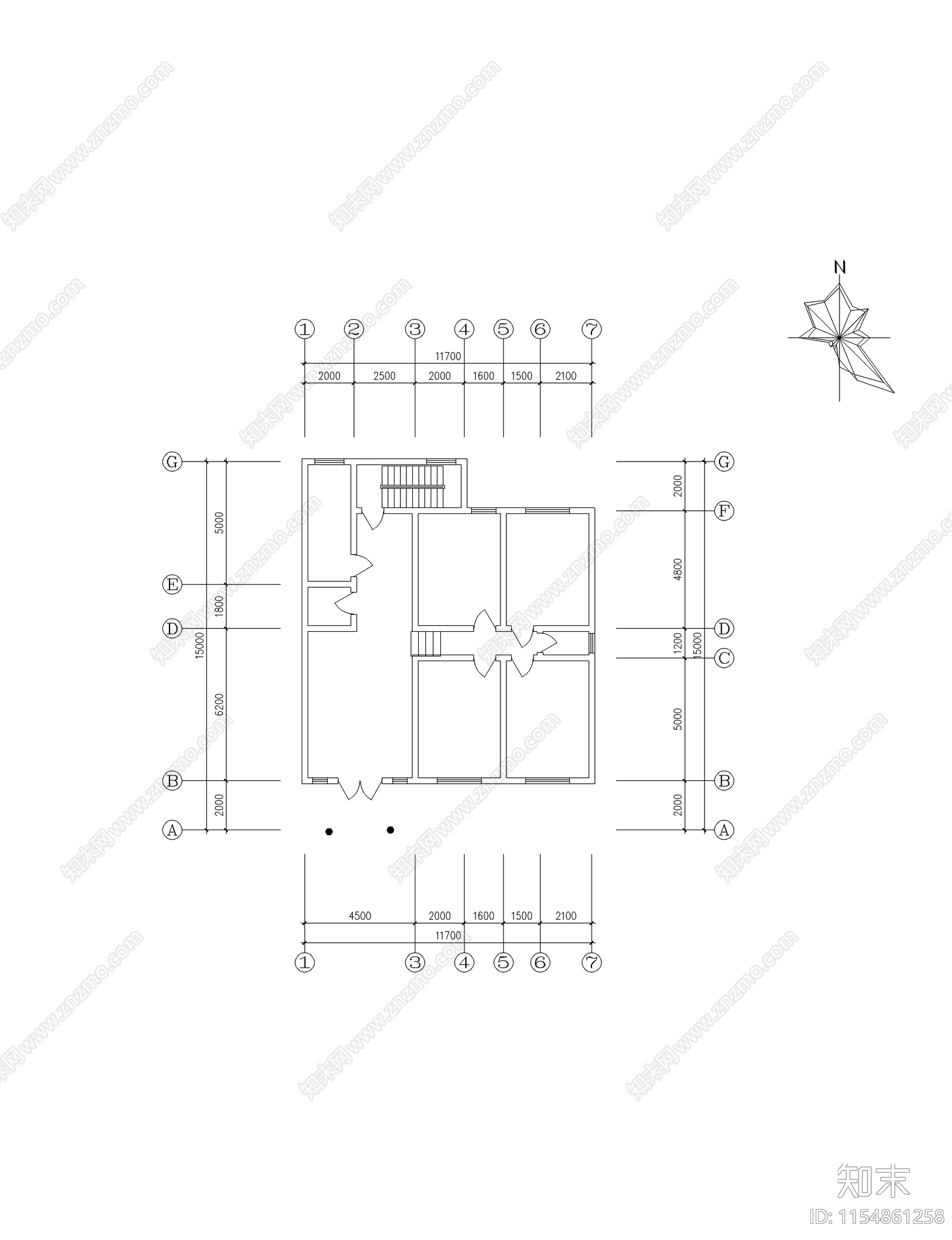 农家小型住宅建筑施工图下载【ID:1154861258】