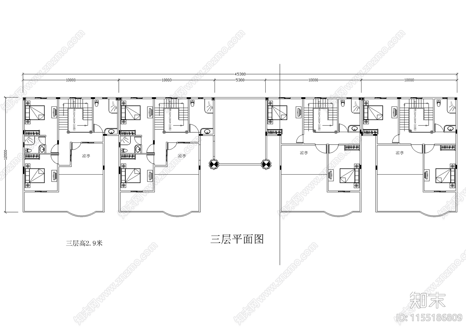 兄弟型小农家住宅cad施工图下载【ID:1155186809】