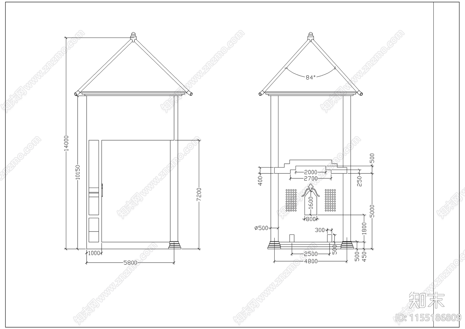 兄弟型小农家住宅cad施工图下载【ID:1155186809】