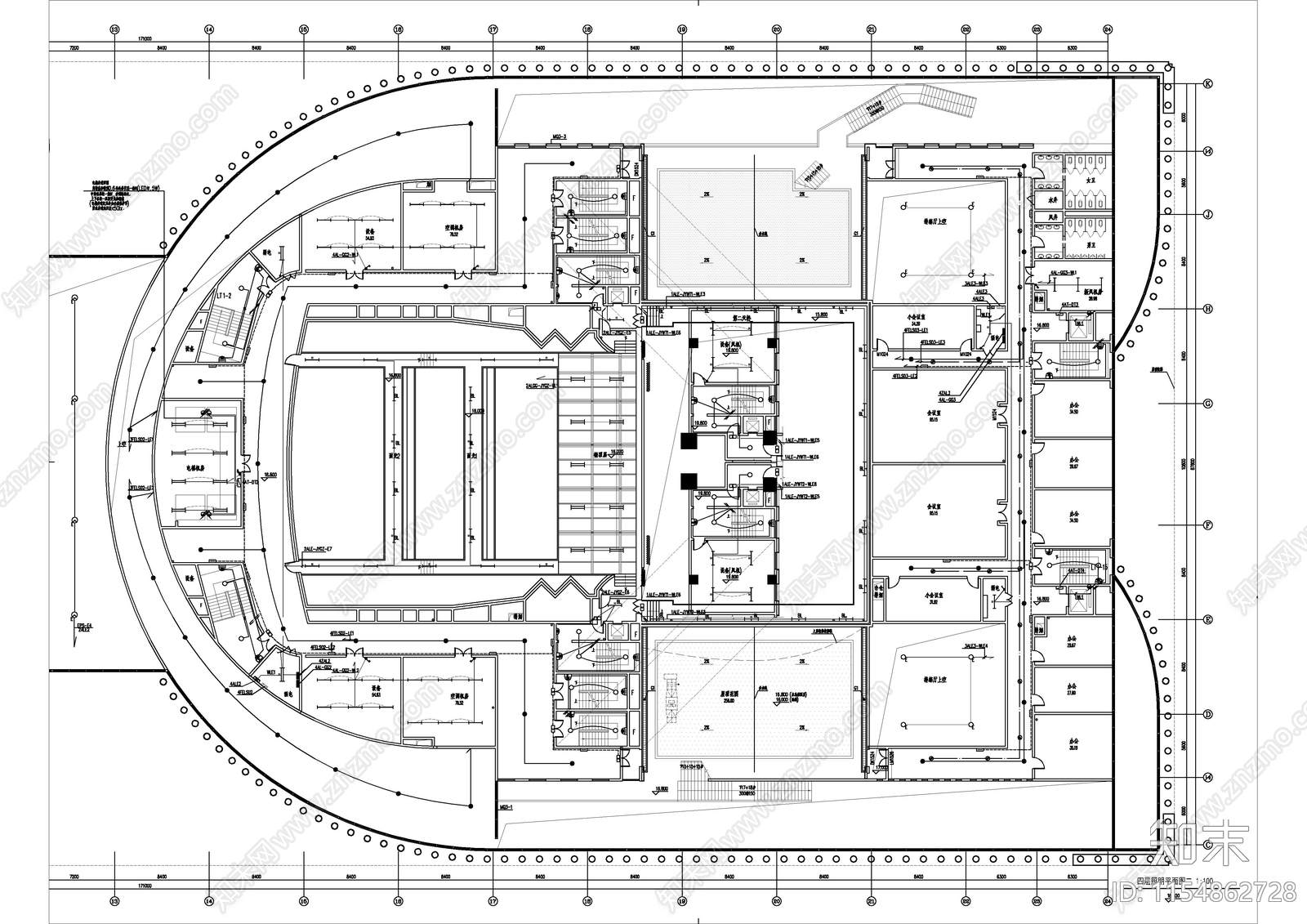 大剧院文化馆建筑电气cad施工图下载【ID:1154862728】