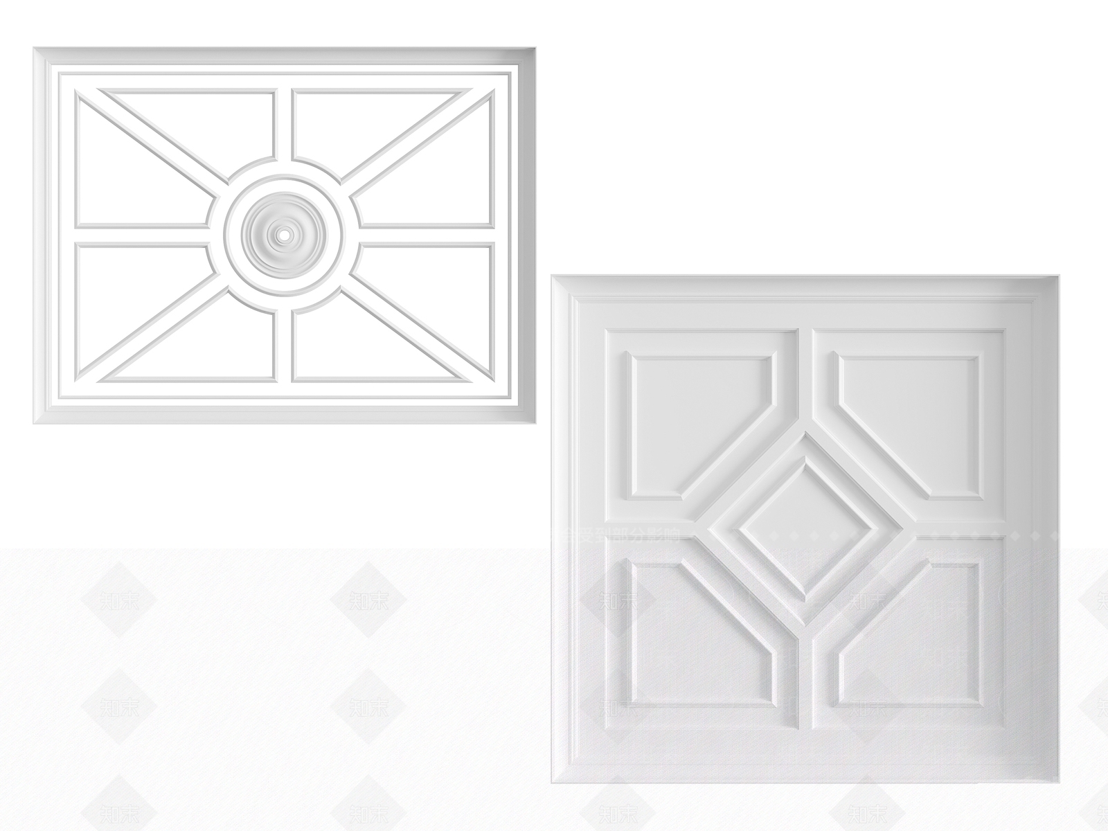 简欧雕花吊顶3D模型下载【ID:1154862394】