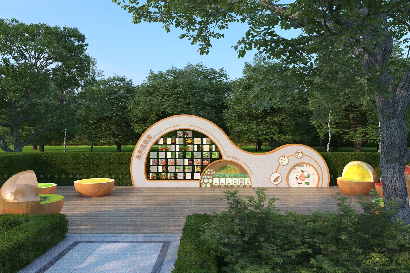 现代春之学堂景墙3D模型下载【ID:1154864809】