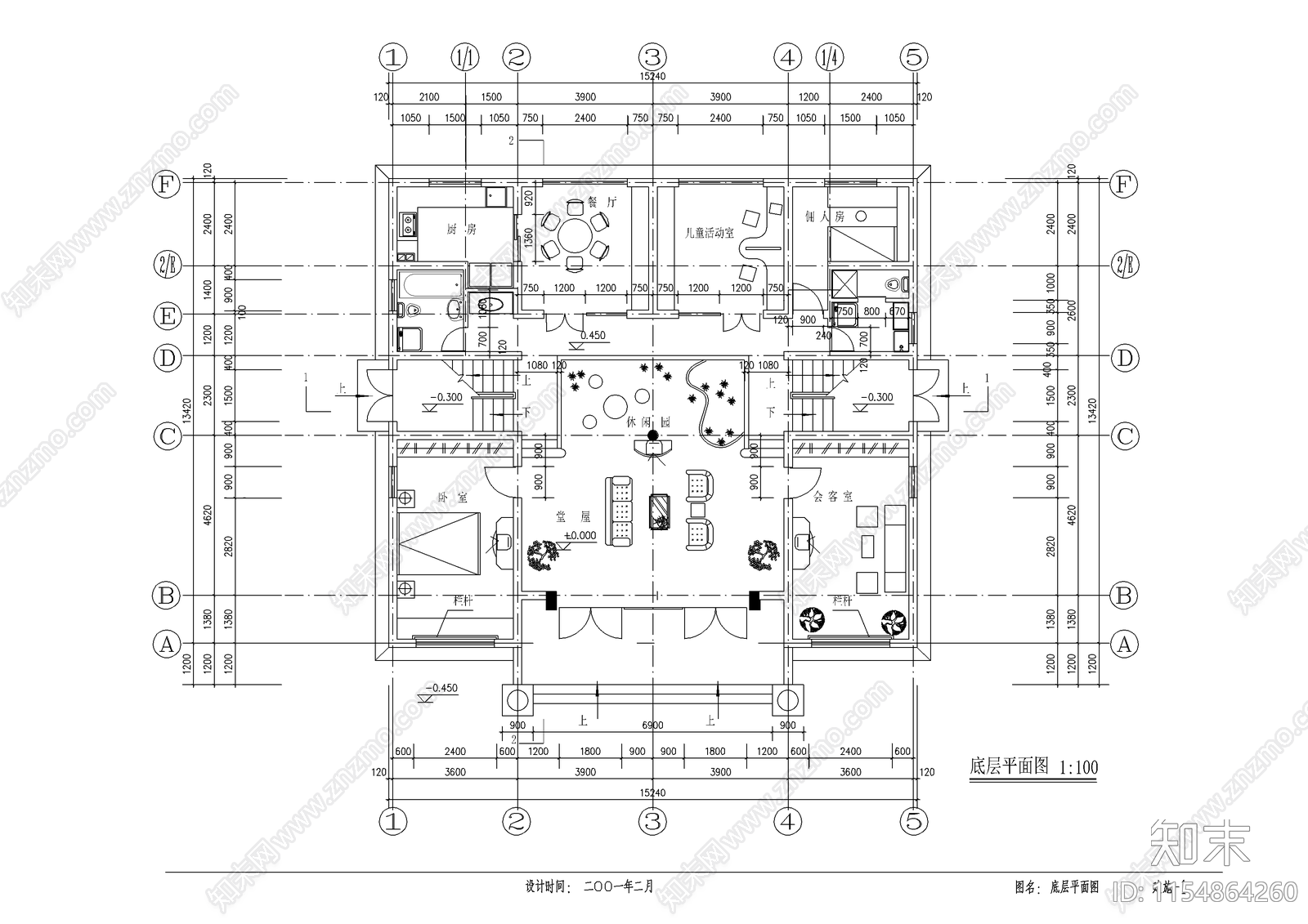 5层私宅建筑cad施工图下载【ID:1154864260】