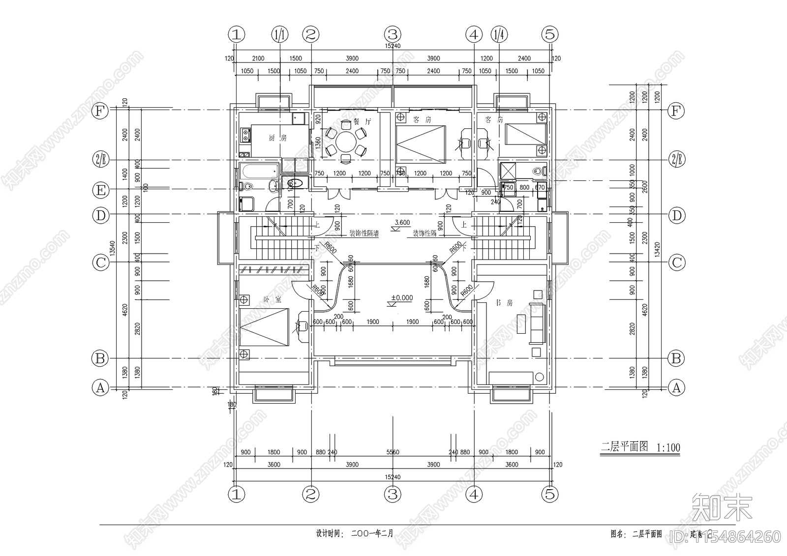 5层私宅建筑cad施工图下载【ID:1154864260】