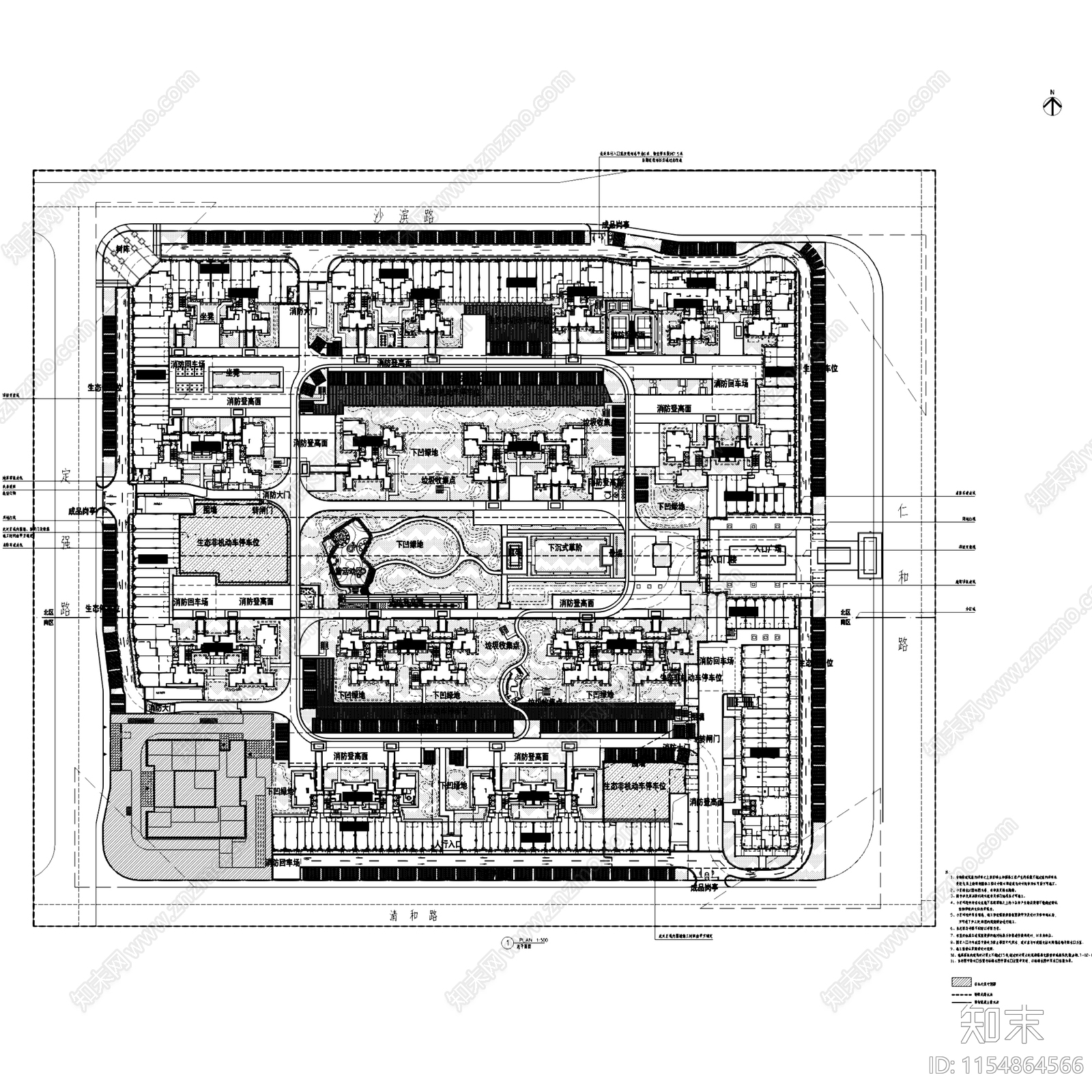 现代南宁荣和公园里西区景观大区CADcad施工图下载【ID:1154864566】