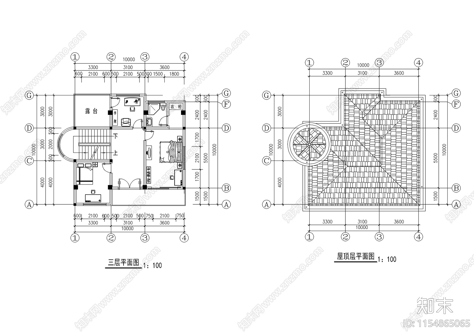 农村别墅建筑cad施工图下载【ID:1154865065】