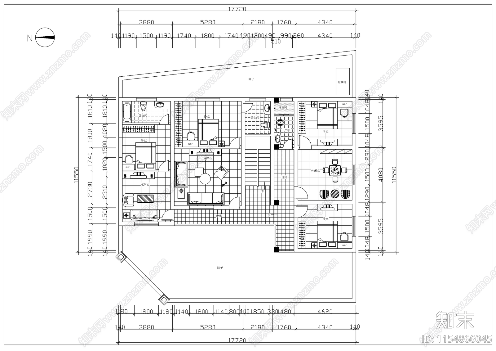 农村住宅旧房改造建筑cad施工图下载【ID:1154866045】