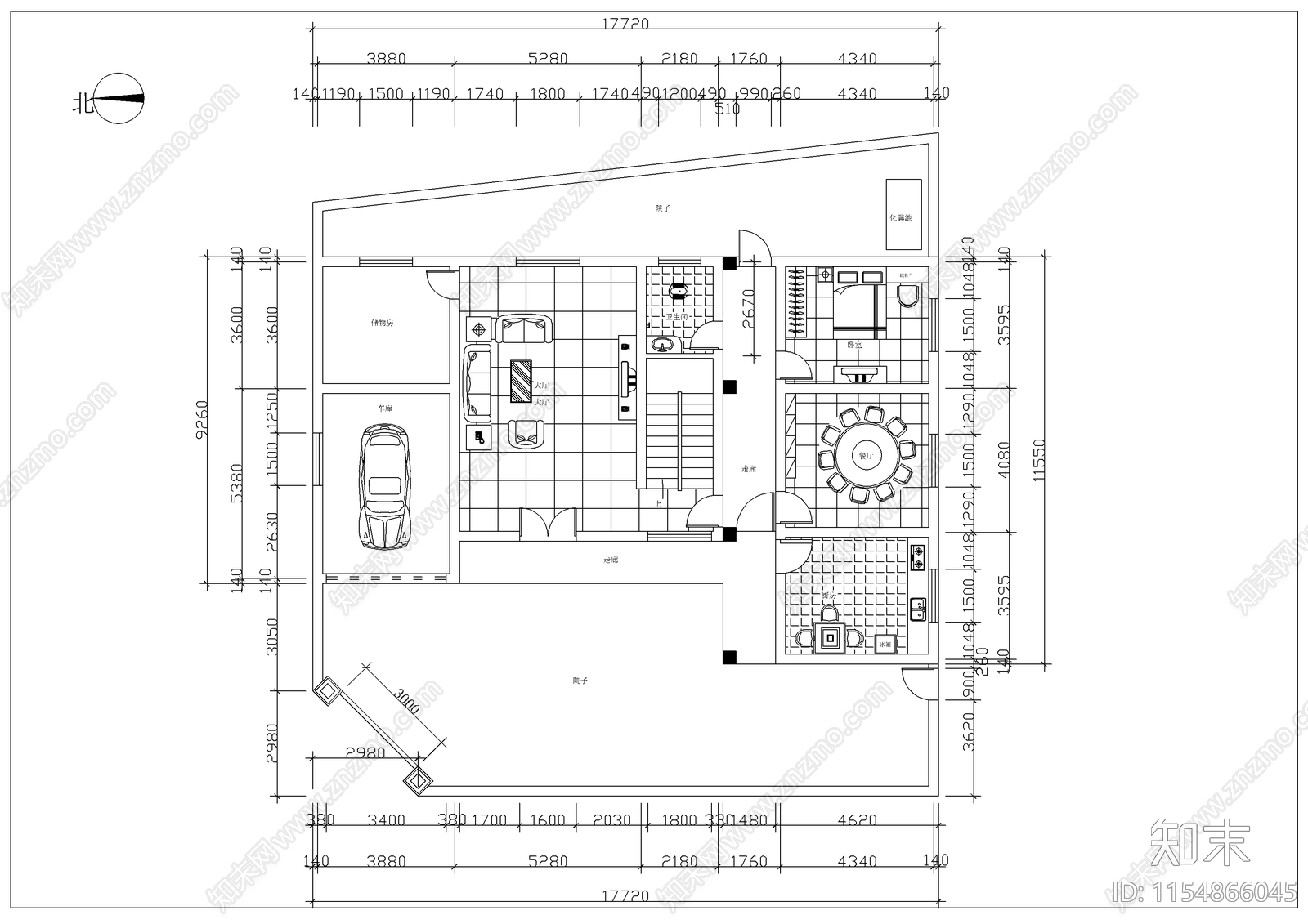 农村住宅旧房改造建筑cad施工图下载【ID:1154866045】