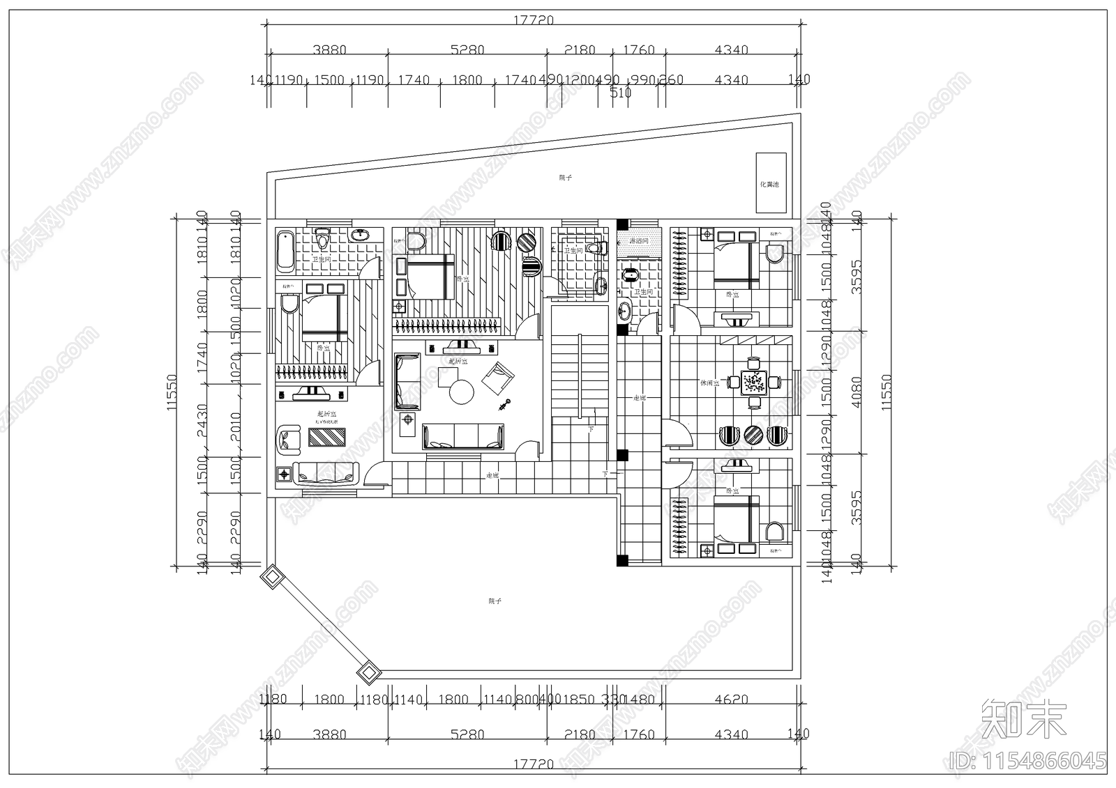 农村住宅旧房改造建筑cad施工图下载【ID:1154866045】