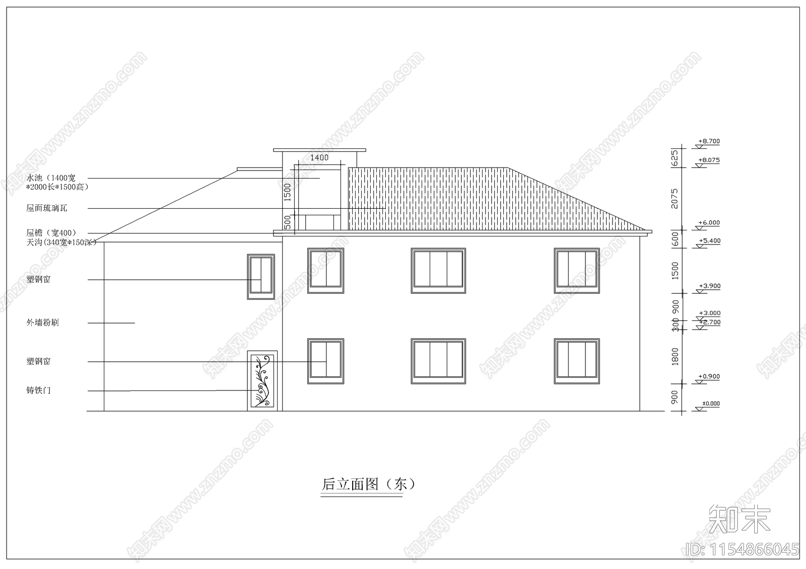 农村住宅旧房改造建筑cad施工图下载【ID:1154866045】