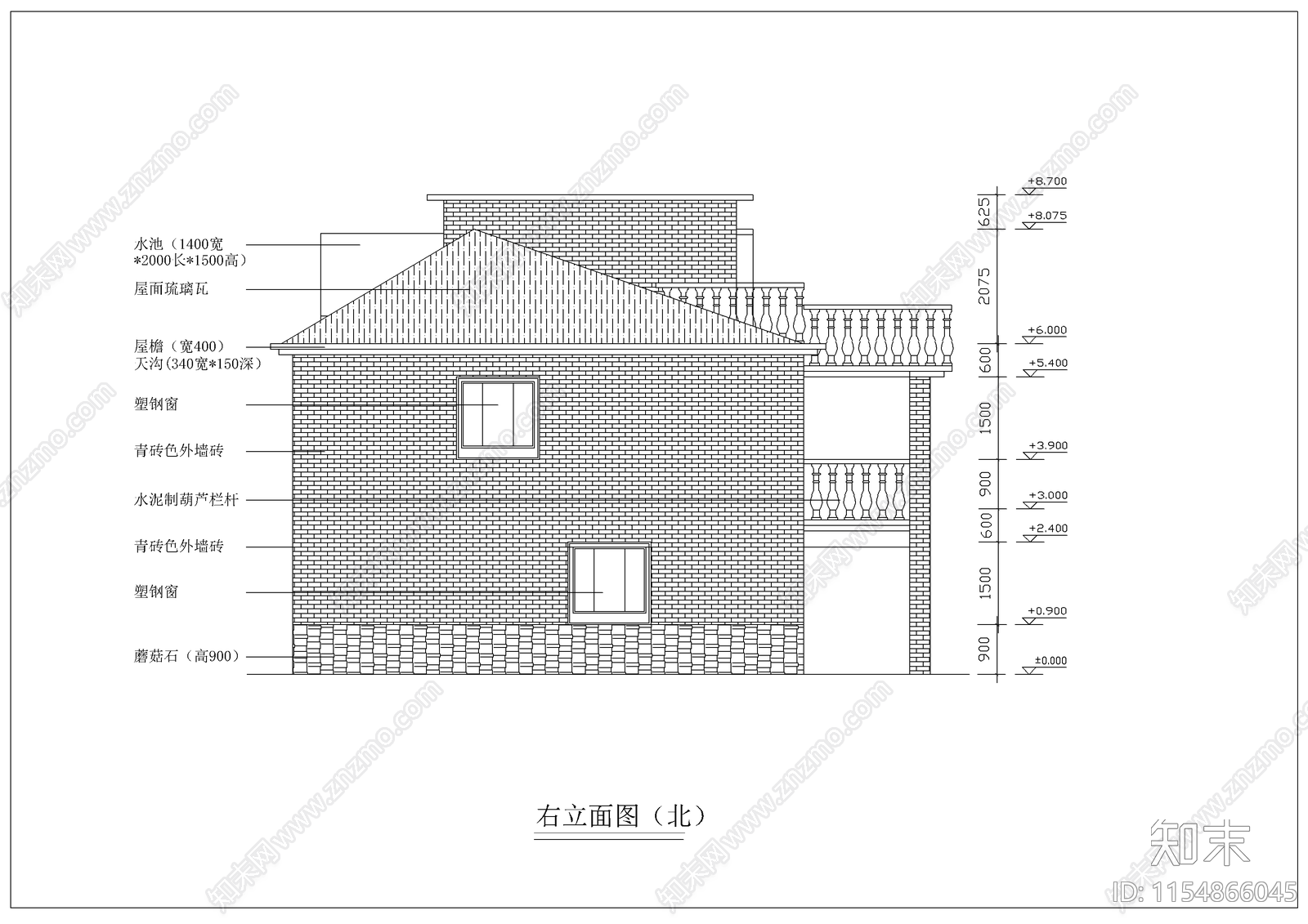 农村住宅旧房改造建筑cad施工图下载【ID:1154866045】