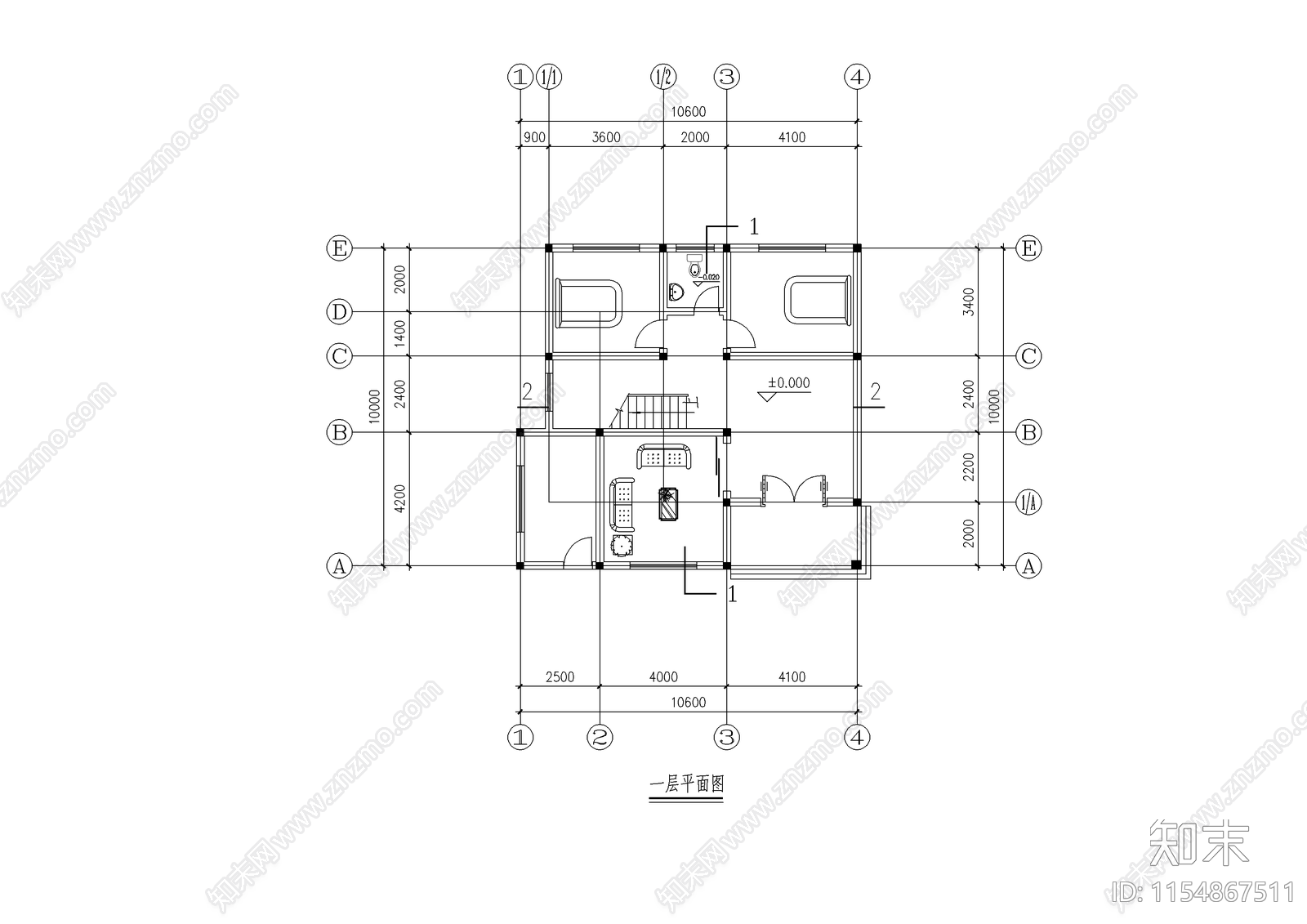 农村住宅设计方案cad施工图下载【ID:1154867511】