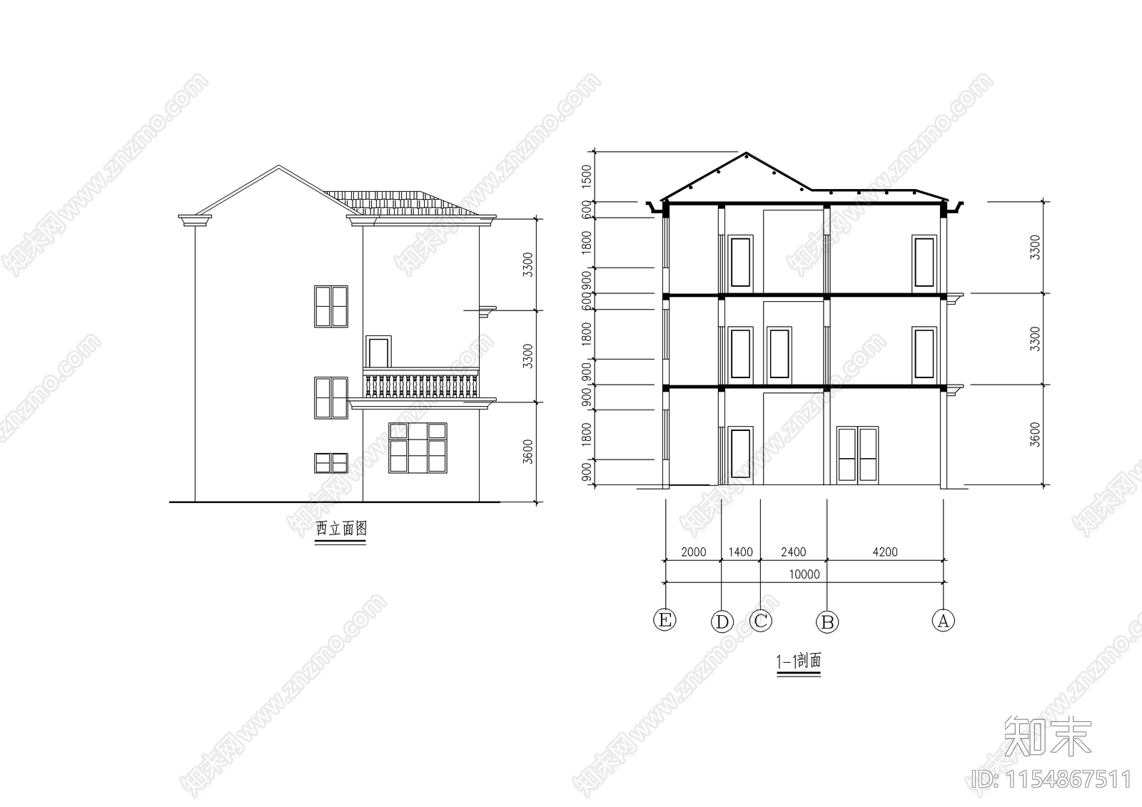 农村住宅设计方案cad施工图下载【ID:1154867511】