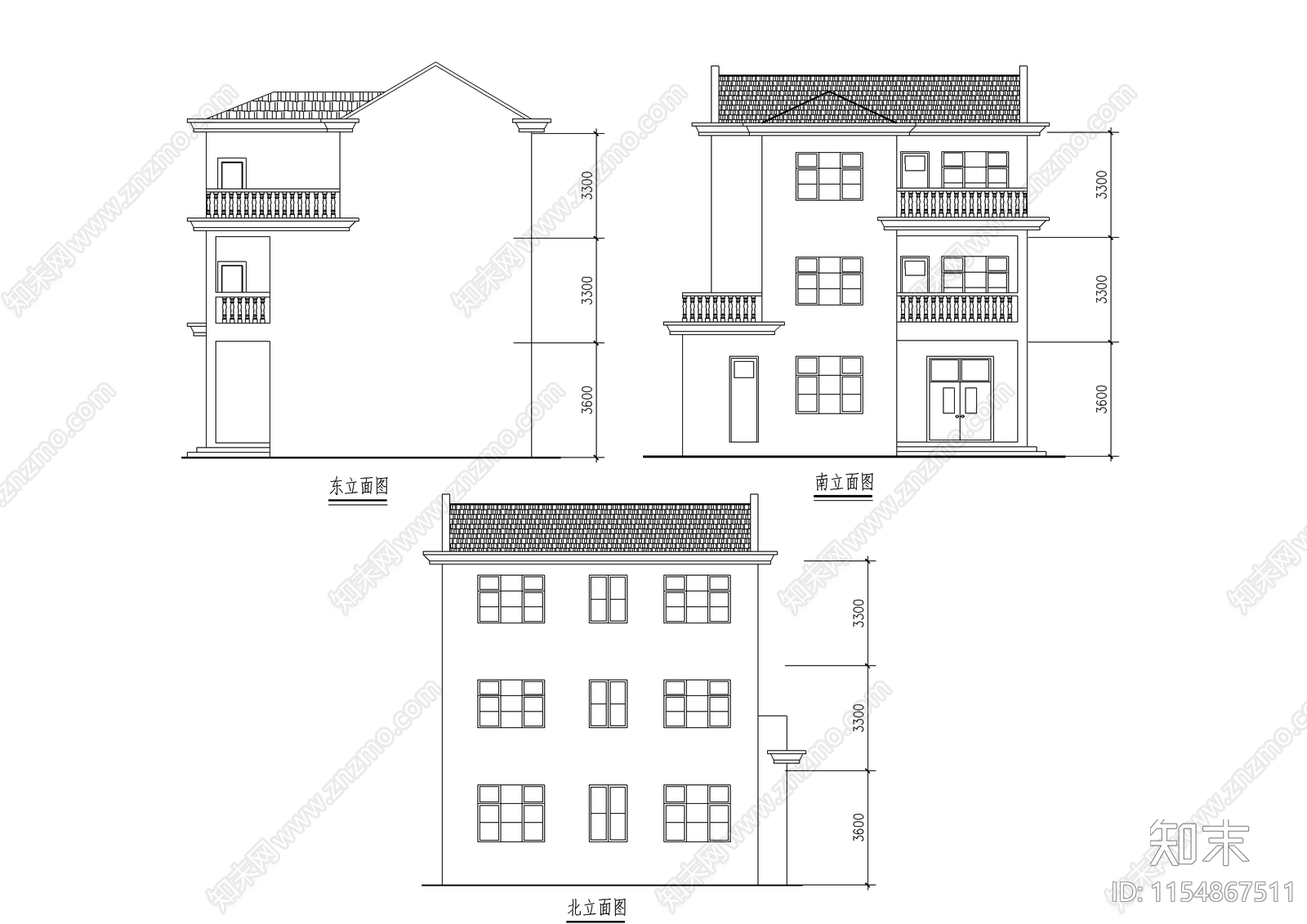 农村住宅设计方案cad施工图下载【ID:1154867511】