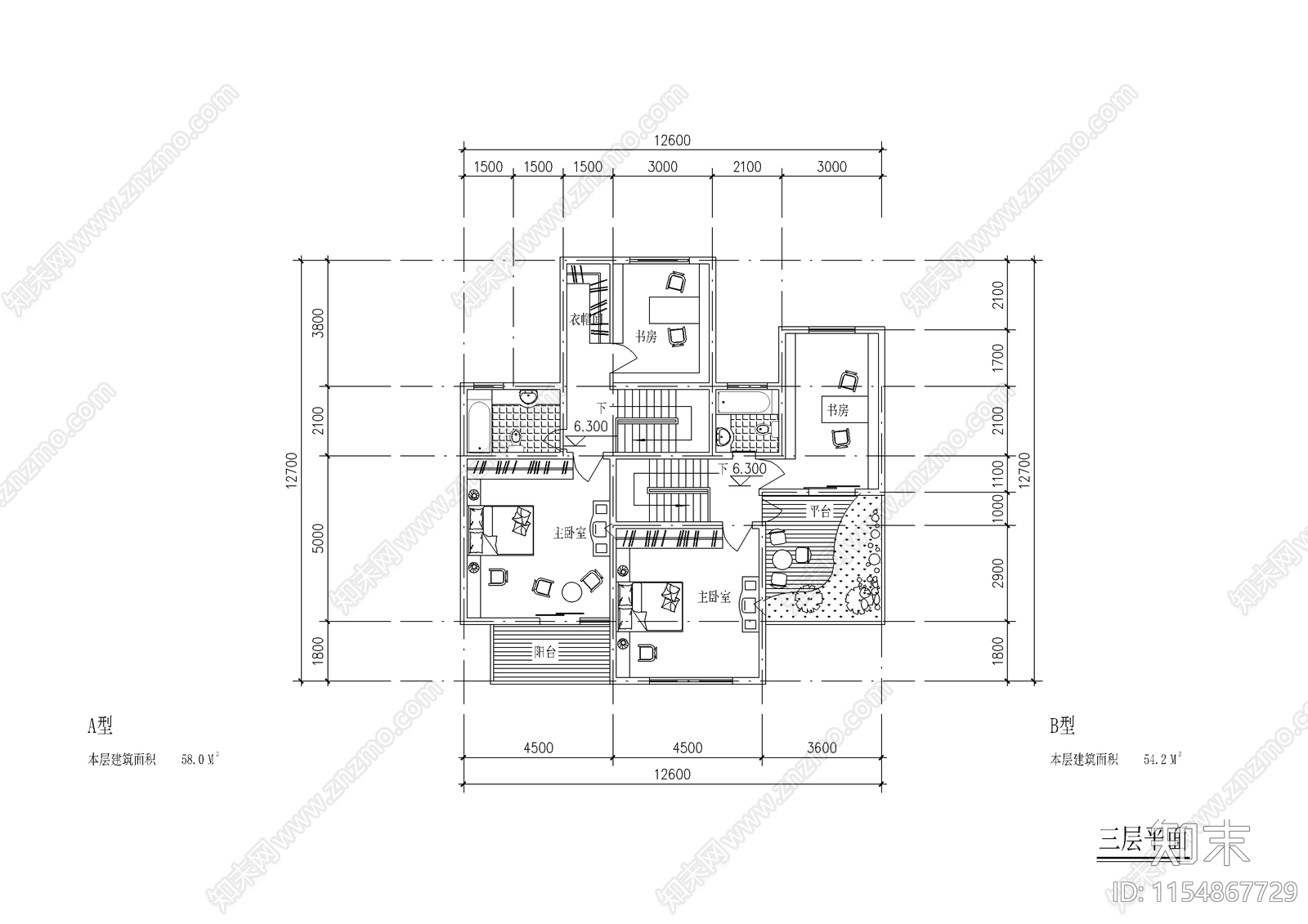 农民小康楼建筑设计cad施工图下载【ID:1154867729】