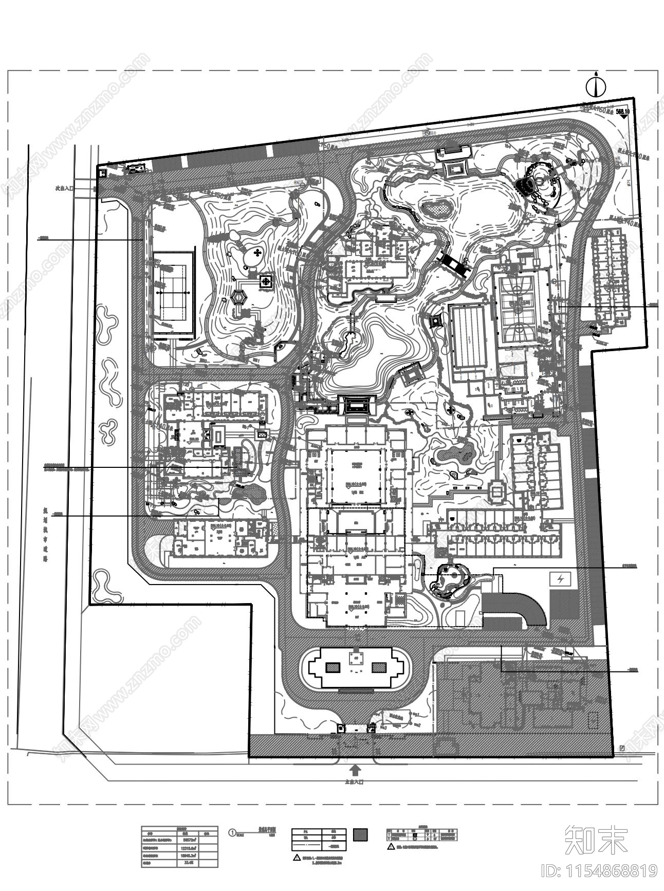 新中式学院庭院设计项目cad施工图下载【ID:1154868819】