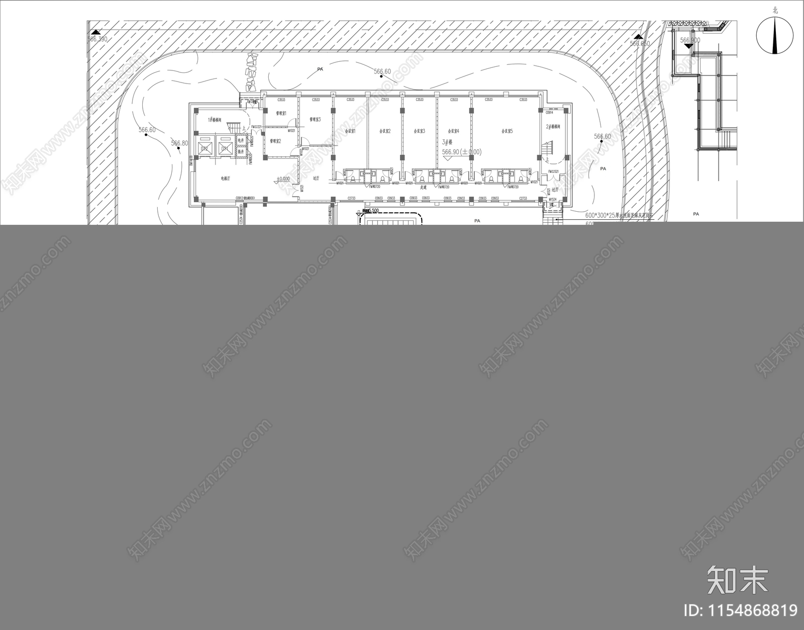 新中式学院庭院设计项目cad施工图下载【ID:1154868819】