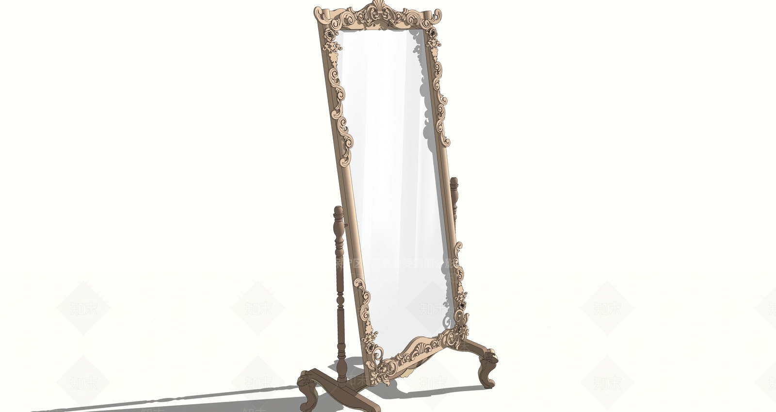 欧式梳妆镜SU模型下载【ID:1154869434】