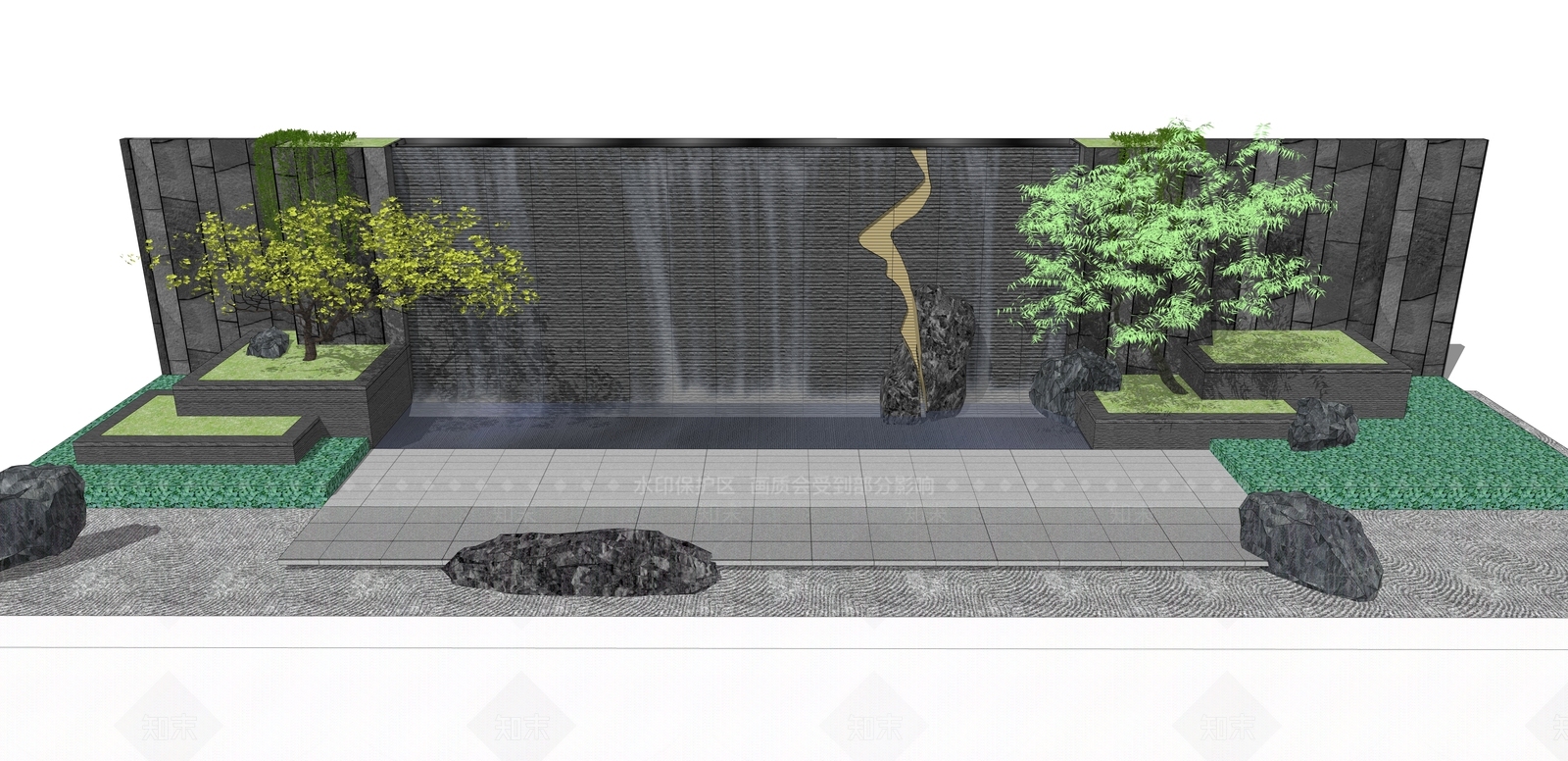 景墙SU模型精品下载_SketchUp模型_知末网