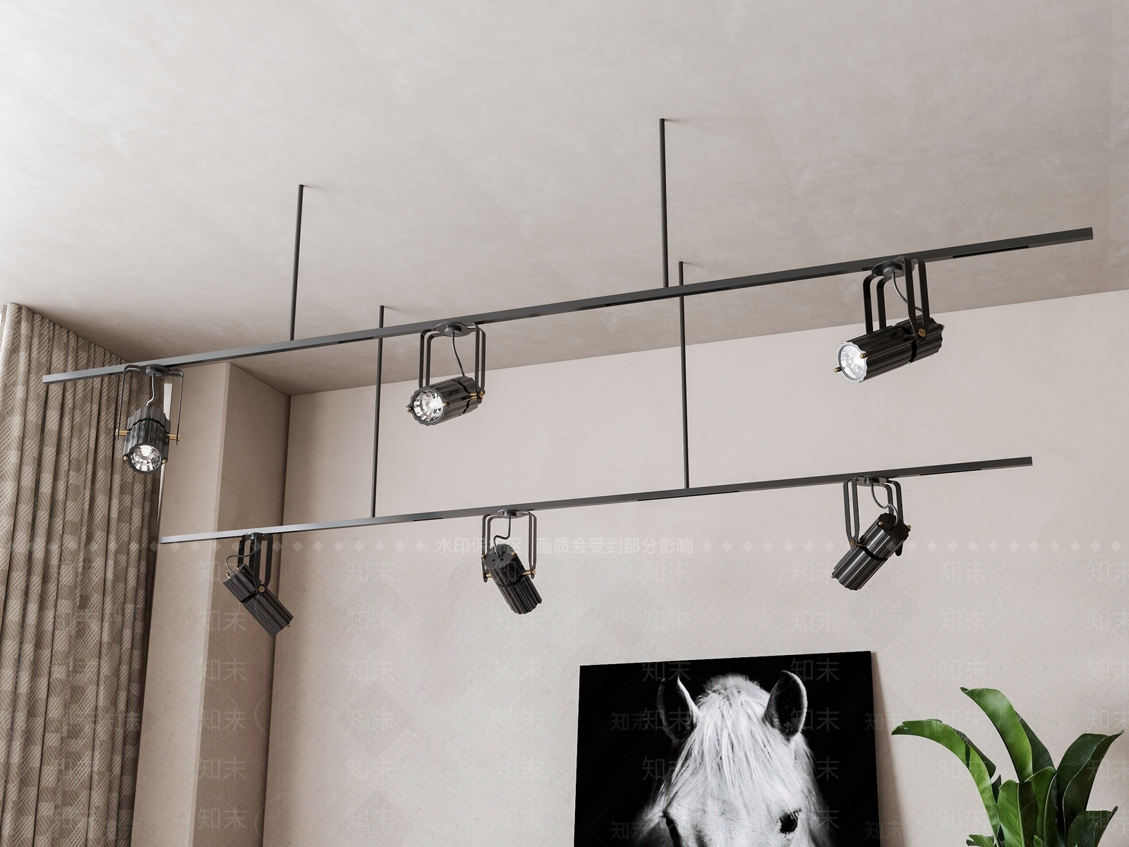 工业风吊灯3D模型下载【ID:1154871378】