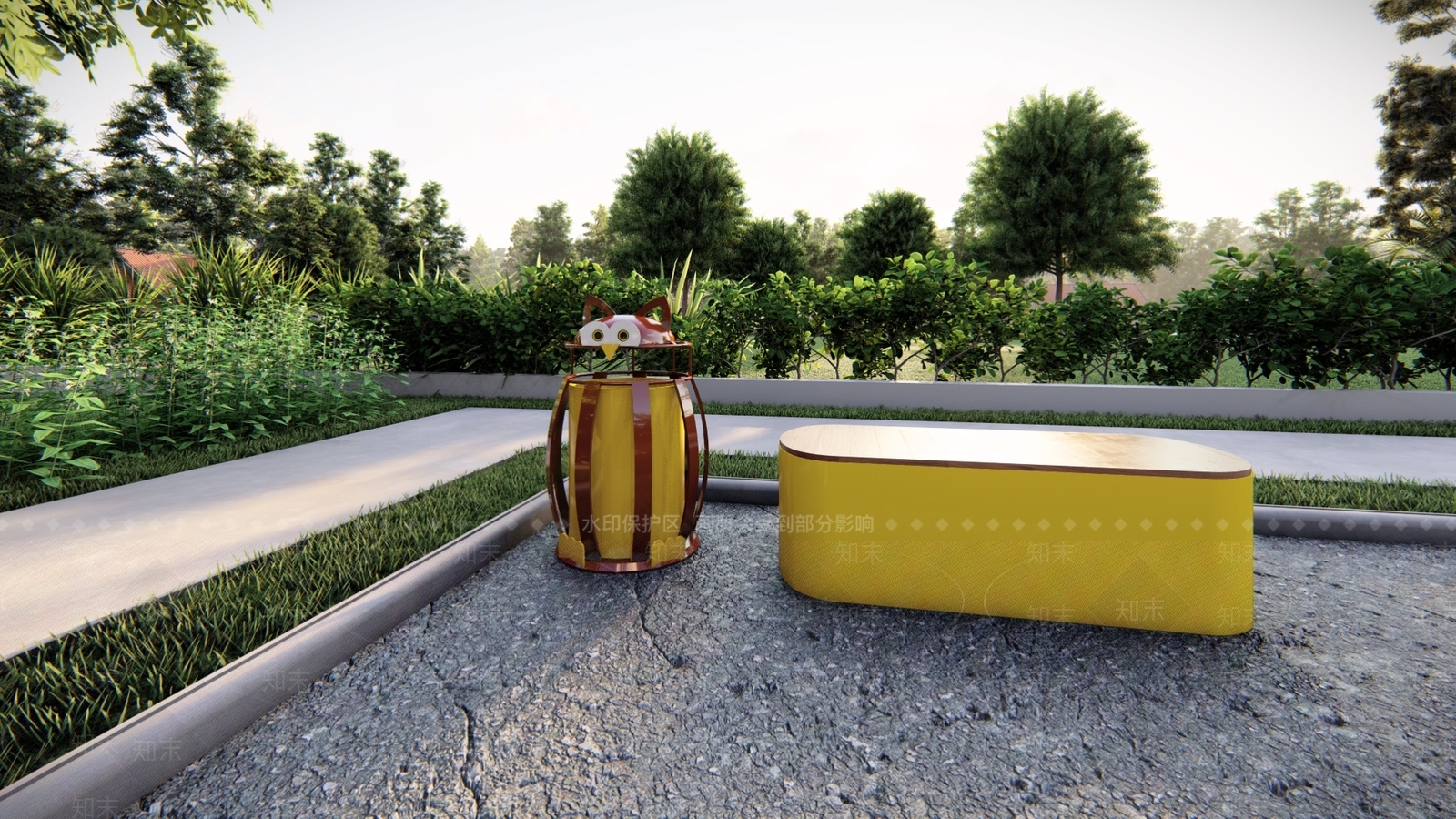 现代猫头鹰垃圾桶SU模型下载【ID:1154871731】