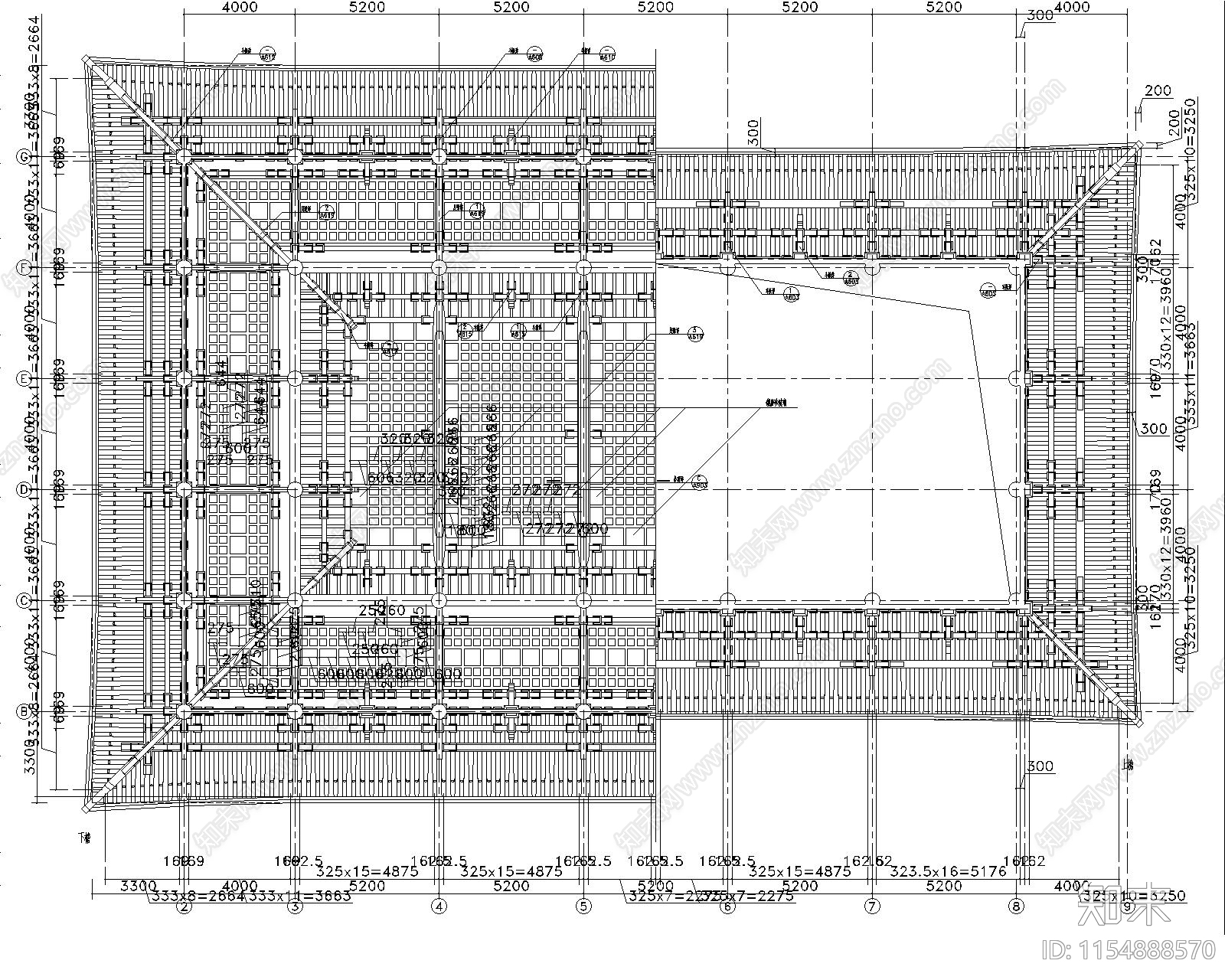 唐代重檐庑殿古建大殿施工图下载【ID:1154888570】