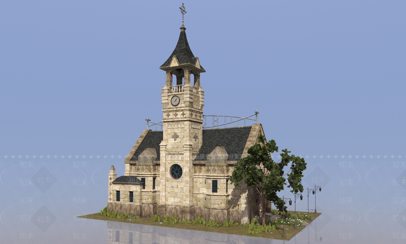 欧式古典城堡3D模型下载【ID:1154873860】