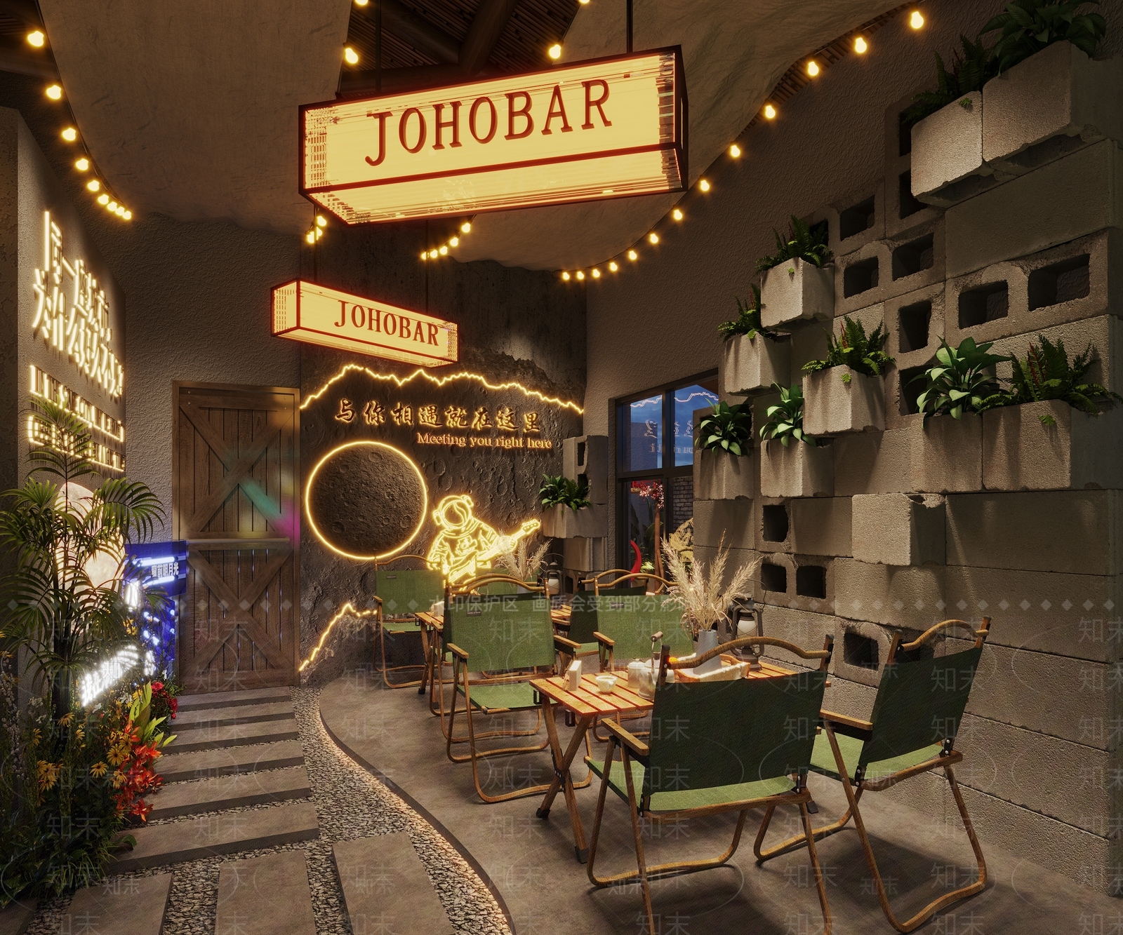 工业风咖啡店3D模型下载【ID:1154874556】