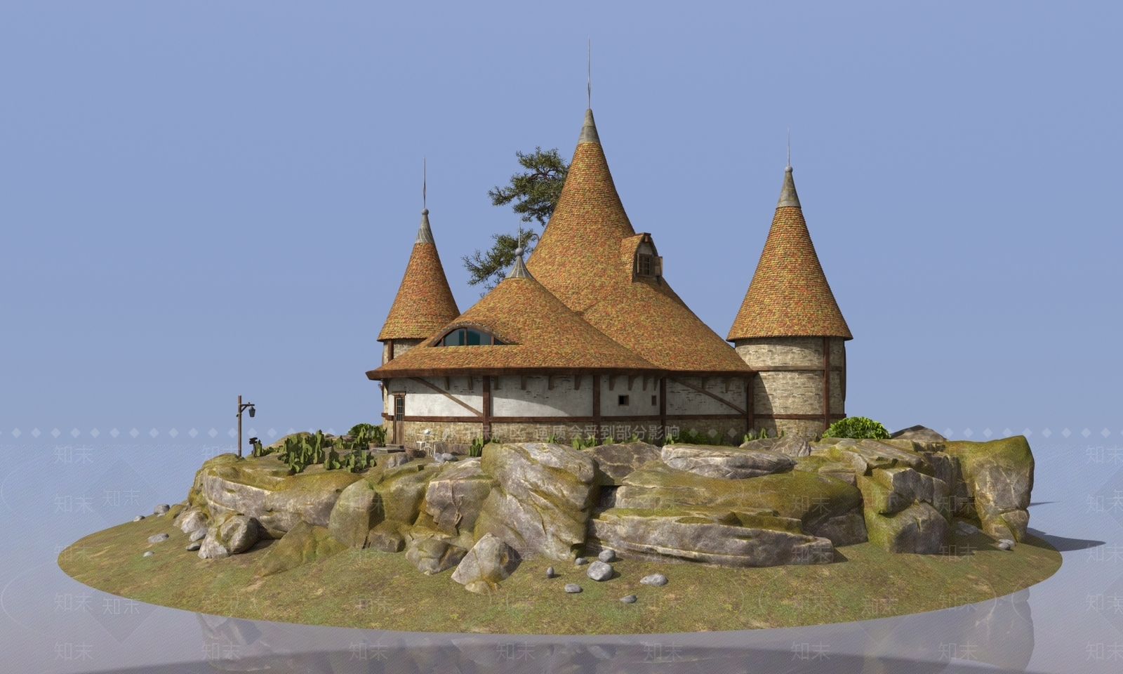 欧式古典城堡3D模型下载【ID:1154874077】