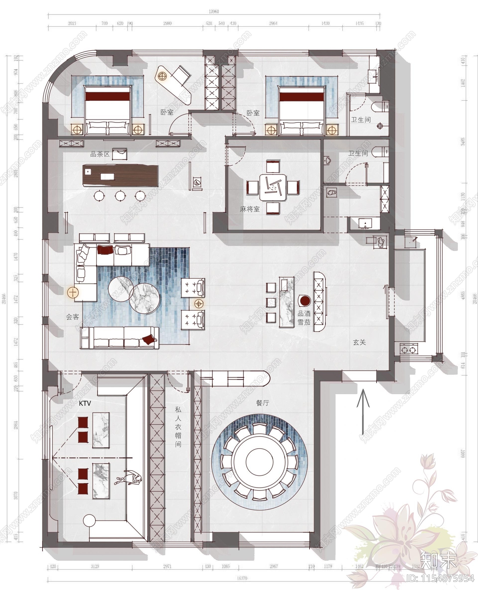 私人会馆cad施工图下载【ID:1154875954】