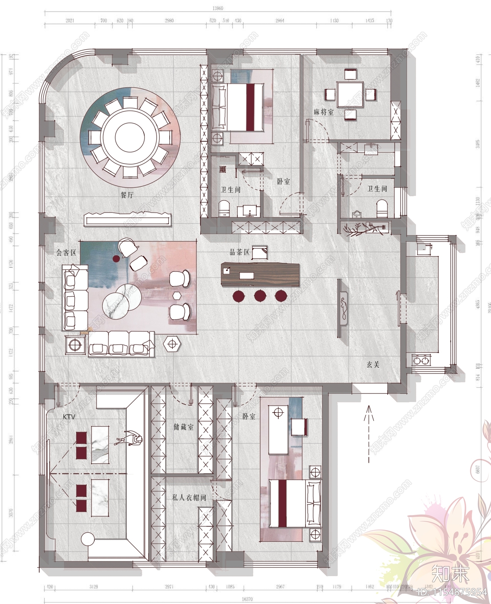 私人会馆cad施工图下载【ID:1154875954】