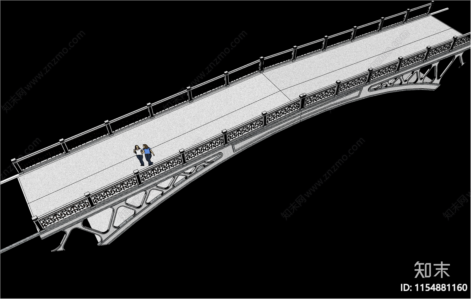 新中式拱桥SU模型下载【ID:1154881160】