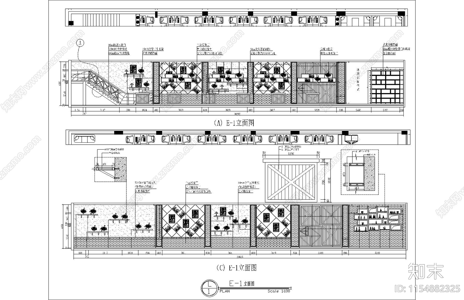 现代风格网吧室内cad施工图下载【ID:1154882325】