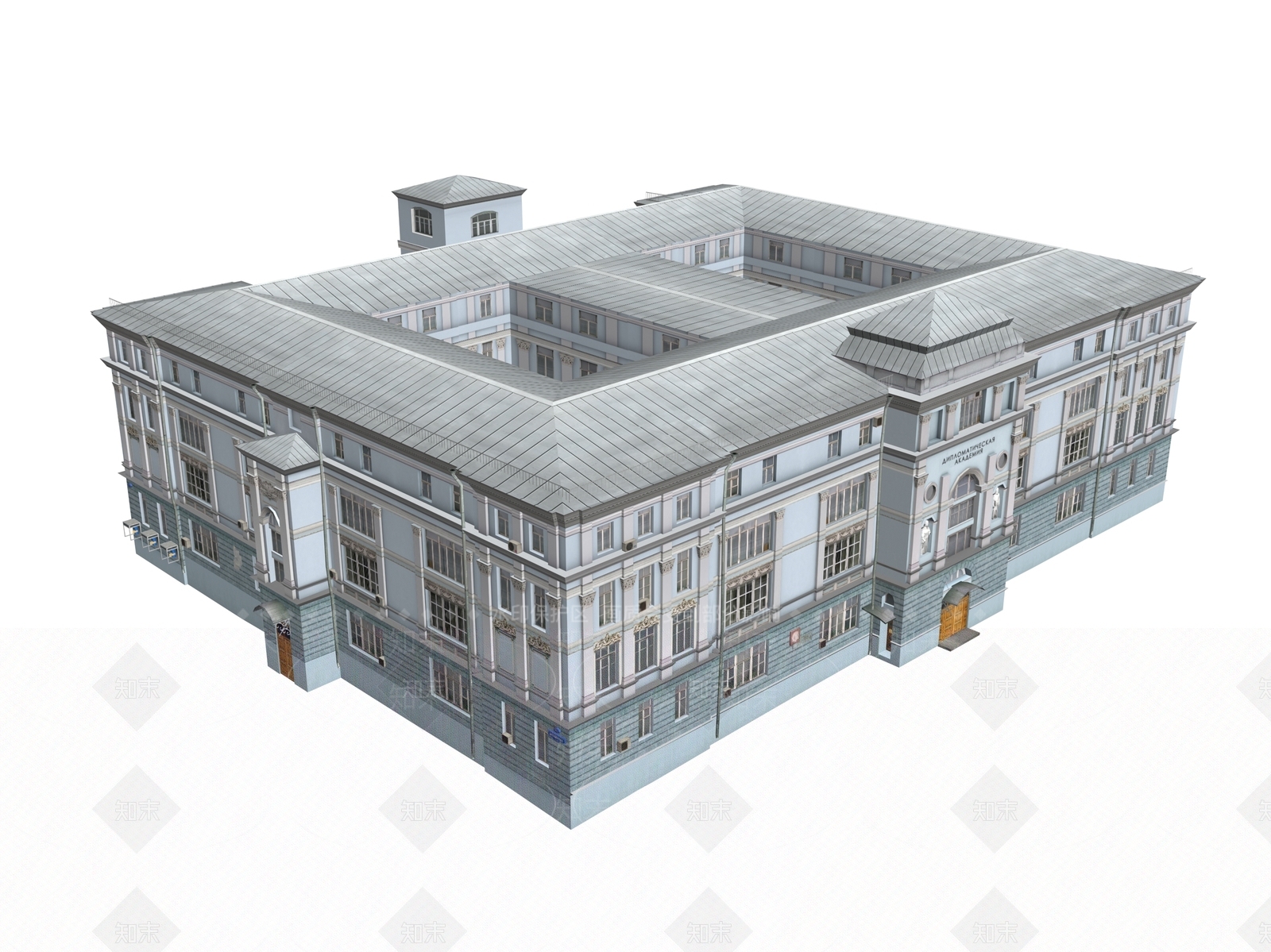 欧式古典学校3D模型下载【ID:1154885723】