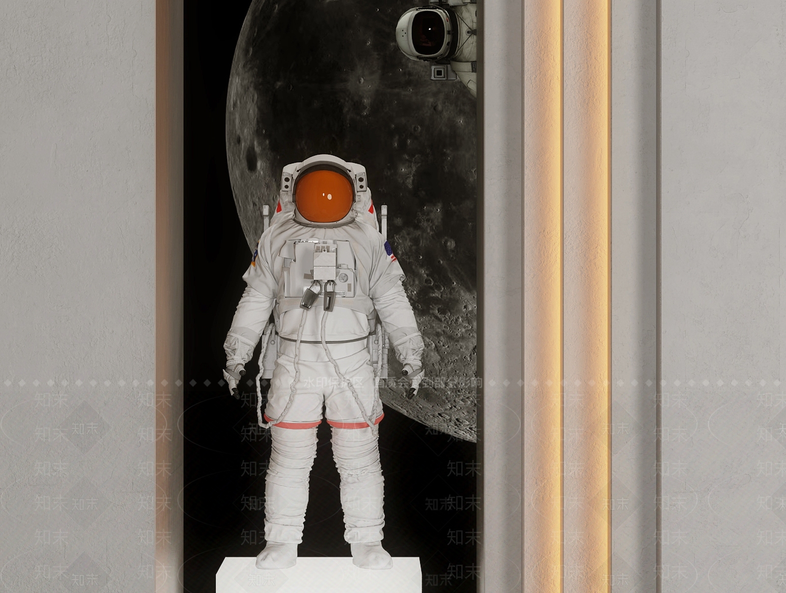 现代宇航员雕塑摆件3D模型下载【ID:1154887433】