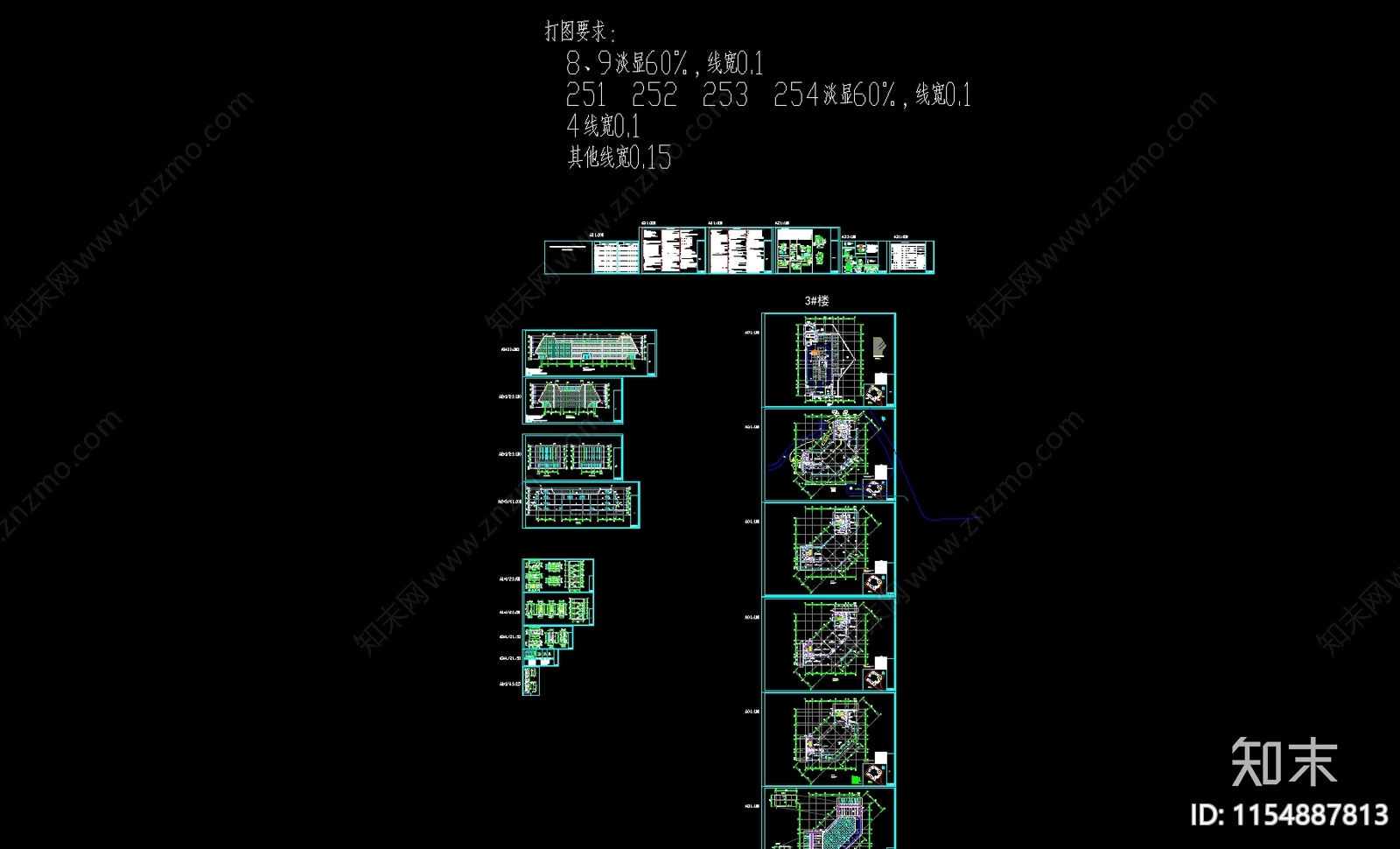 现代工业园厂cad施工图下载【ID:1154887813】